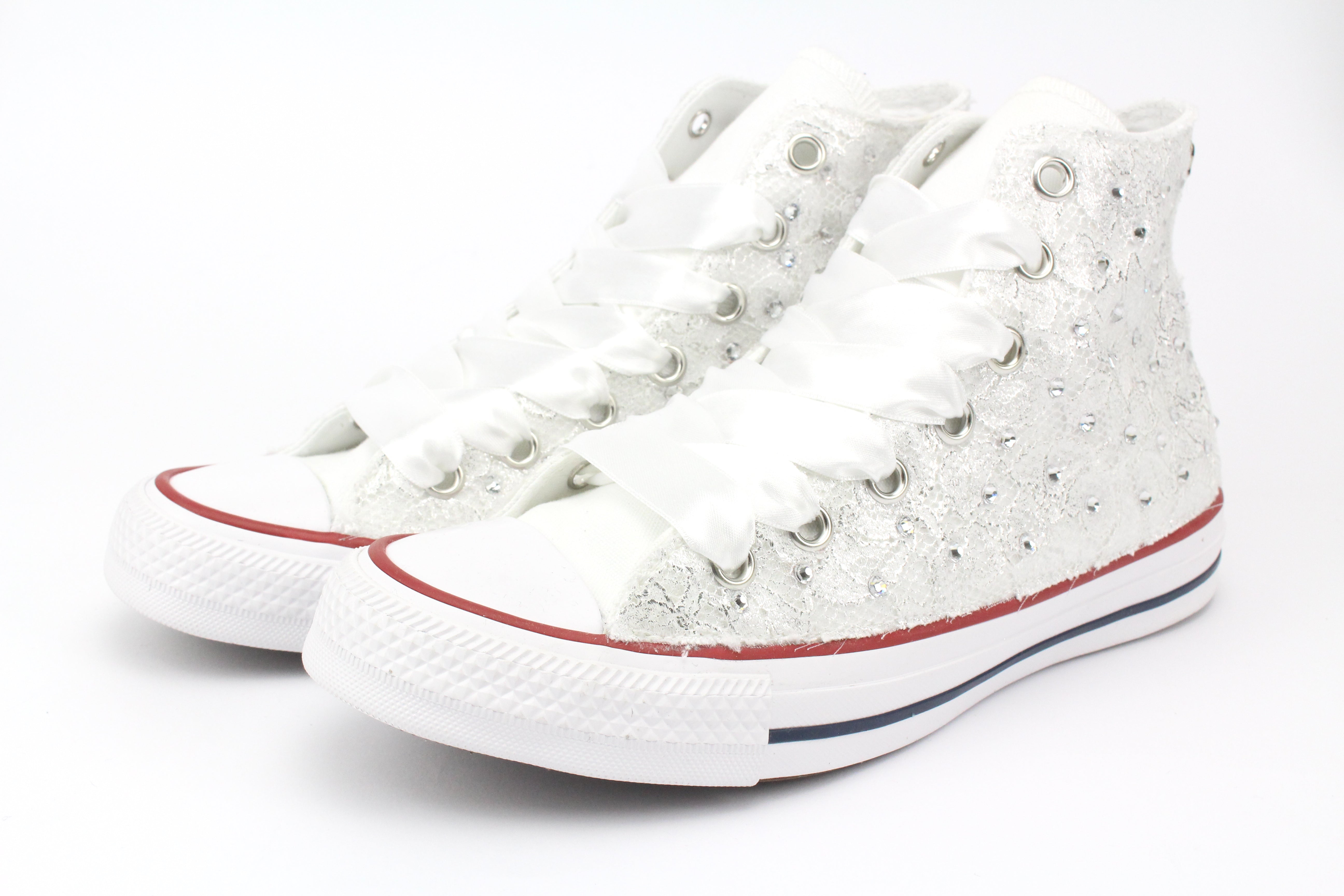Converse All Star Pizzo White & Strass Termo Cristal