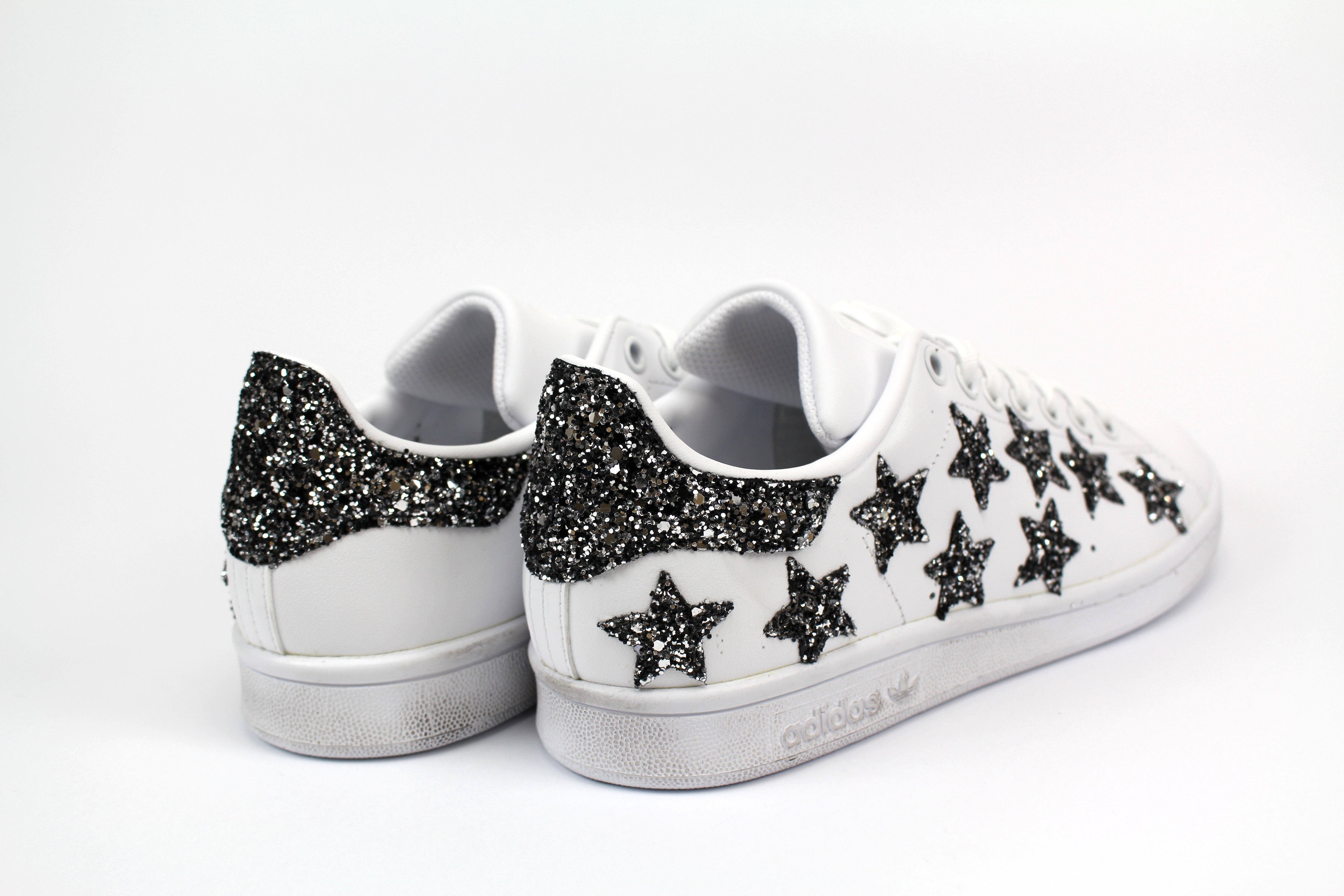 Adidas Stan Smith Personalizzate Stelline Glitter Black Silver