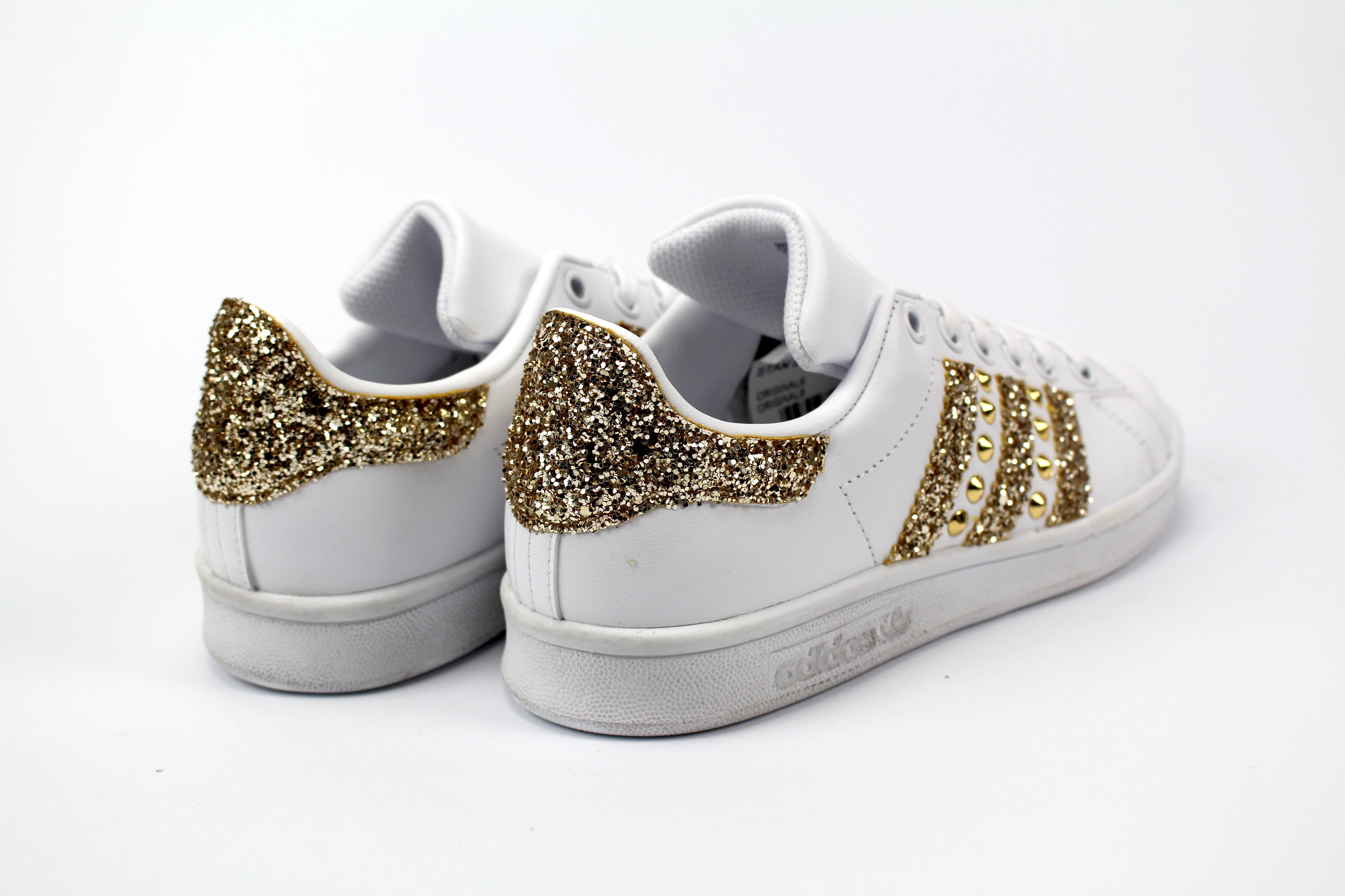 Adidas Stan Smith Personalizzate Gold Glitter & Borchie