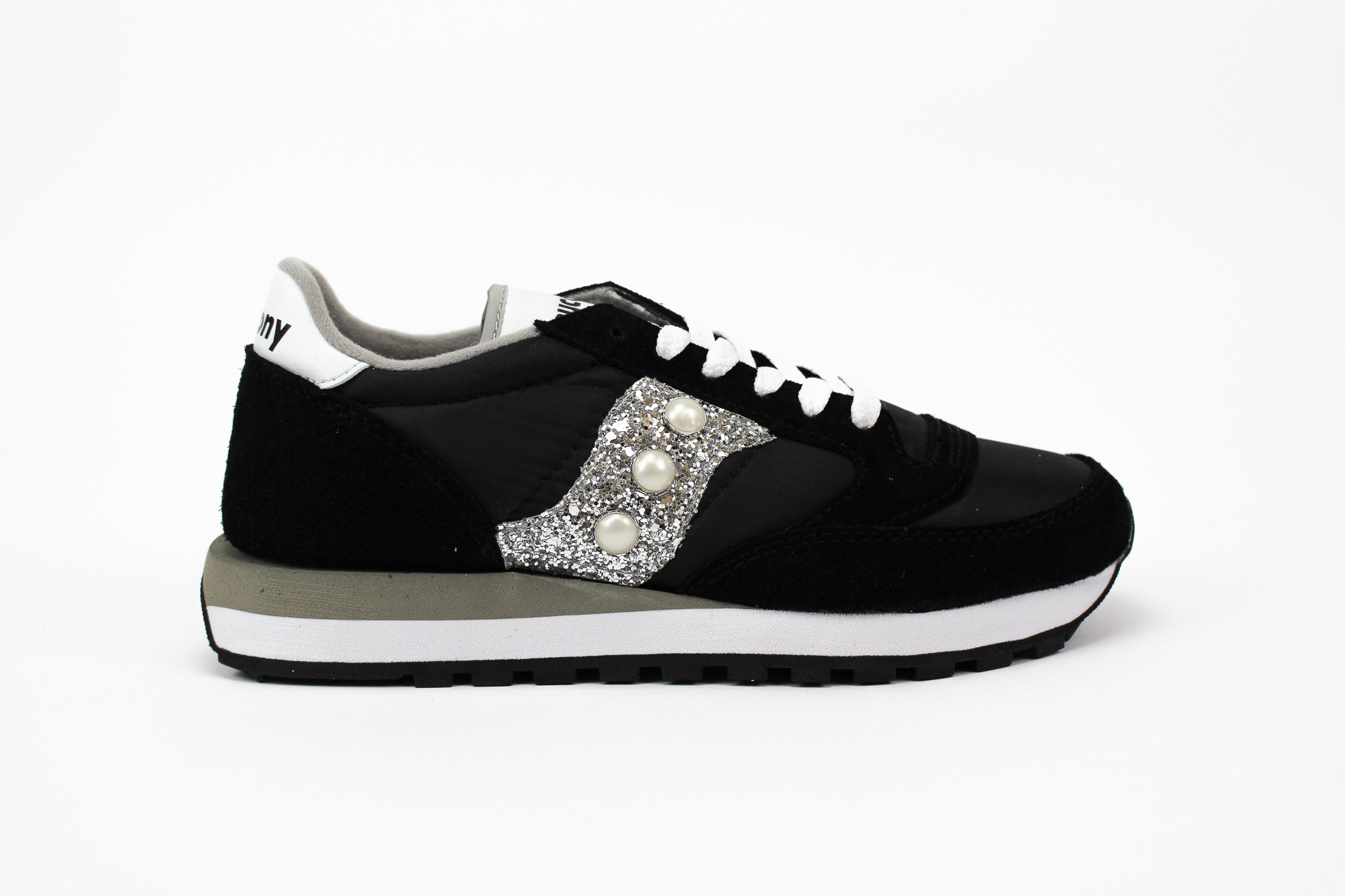 Saucony Jazz Personalizzate Black & Silver Glitter