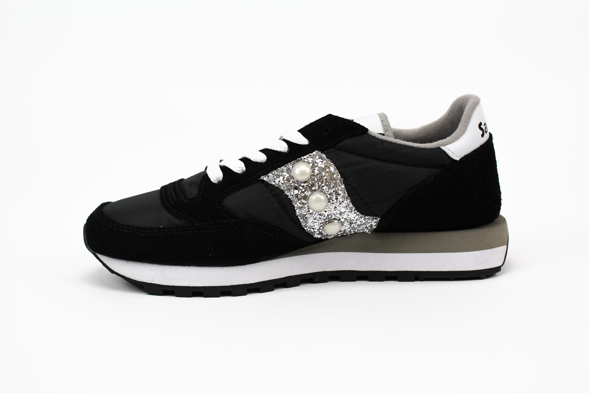 Saucony Jazz Personalizzate Black & Silver Glitter