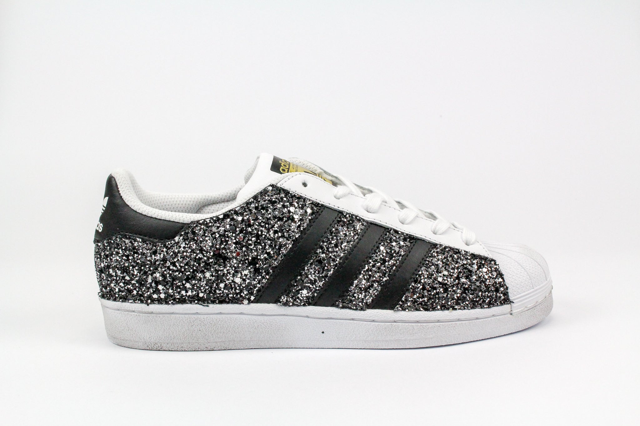 Adidas Superstar Personalizzata Black & Total Glitter Silver