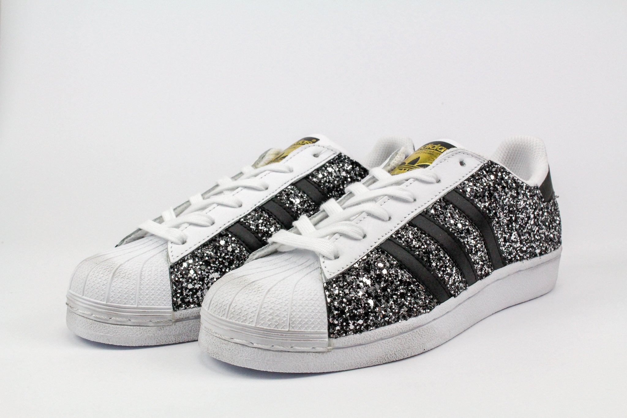 Adidas Superstar Personalizzata Black & Total Glitter Silver