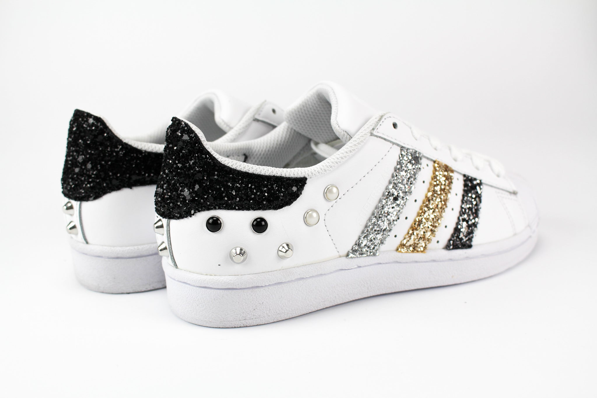 Adidas Superstar Personalizzate Bande Multiglitter & Borchie