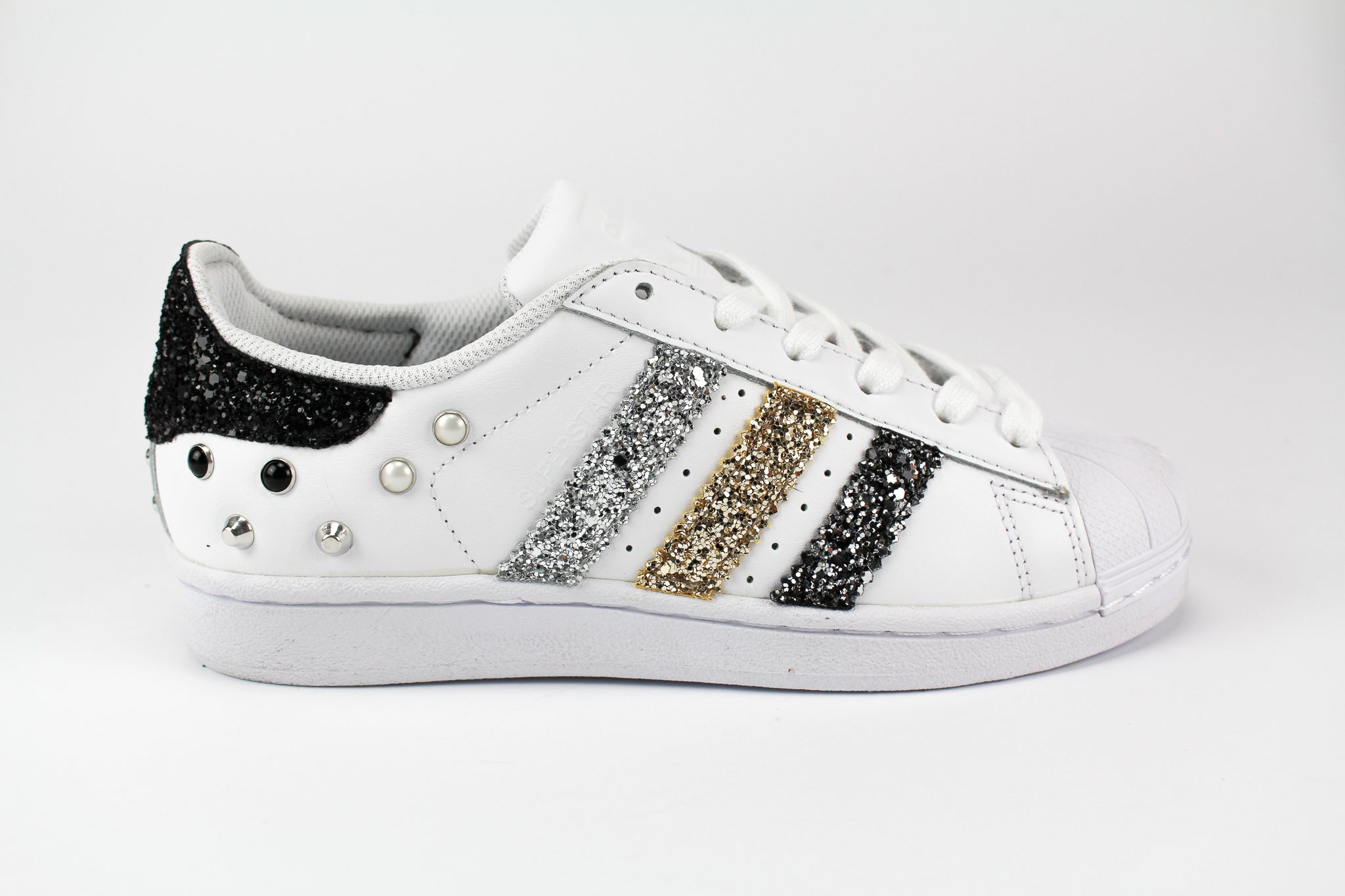 Adidas Superstar Personalizzate Bande Multiglitter & Borchie