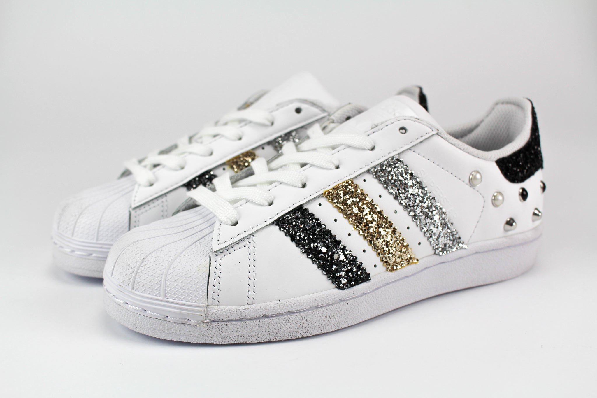 Adidas Superstar Personalizzate Bande Multiglitter & Borchie