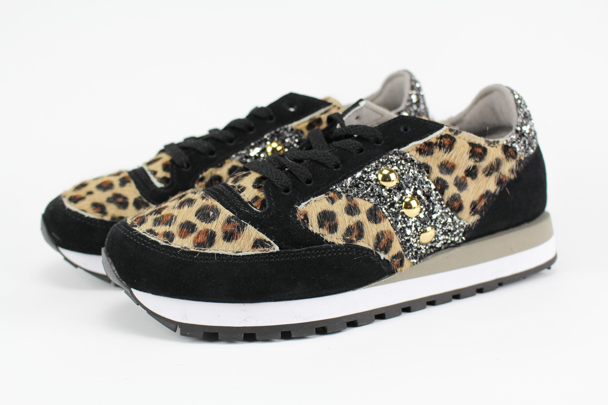 Saucony Jazz Black Personalizzate Total Maculato & Black Silver Glitter