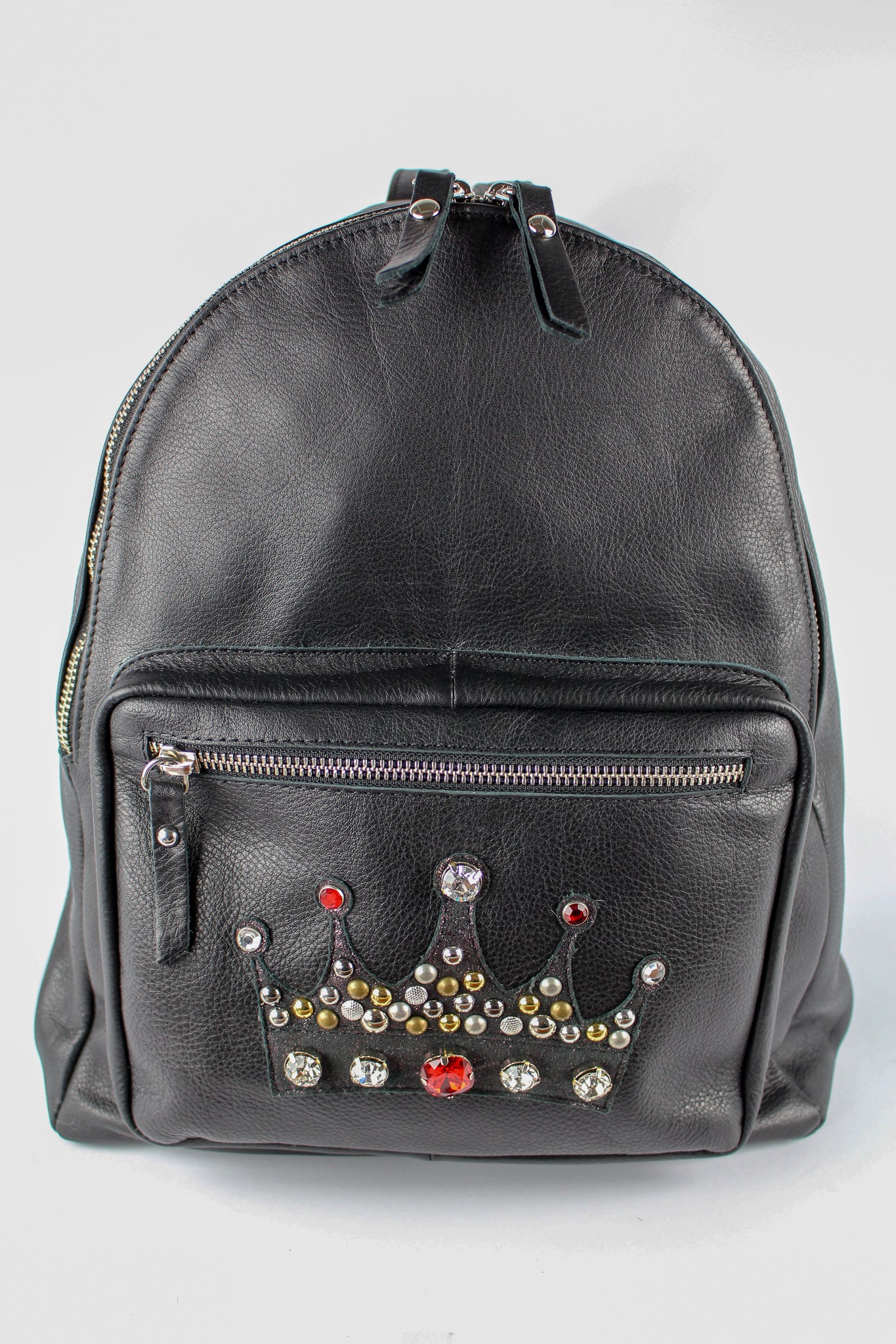 Zaino Pelle Nera Corona Nera