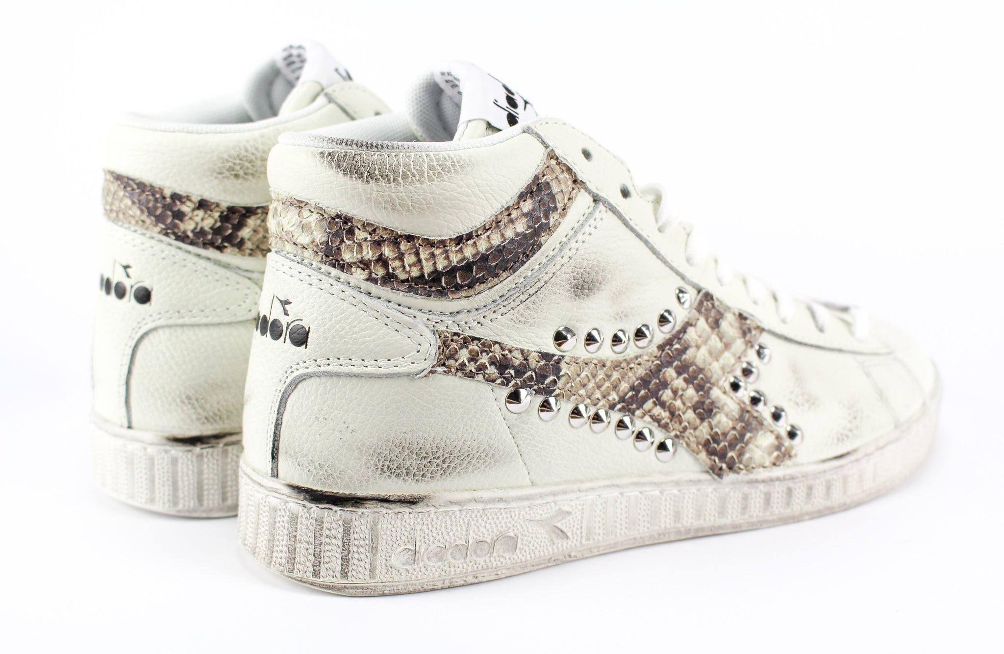 Diadora Game L High Waxed Personalizzate Pitone & Borchie