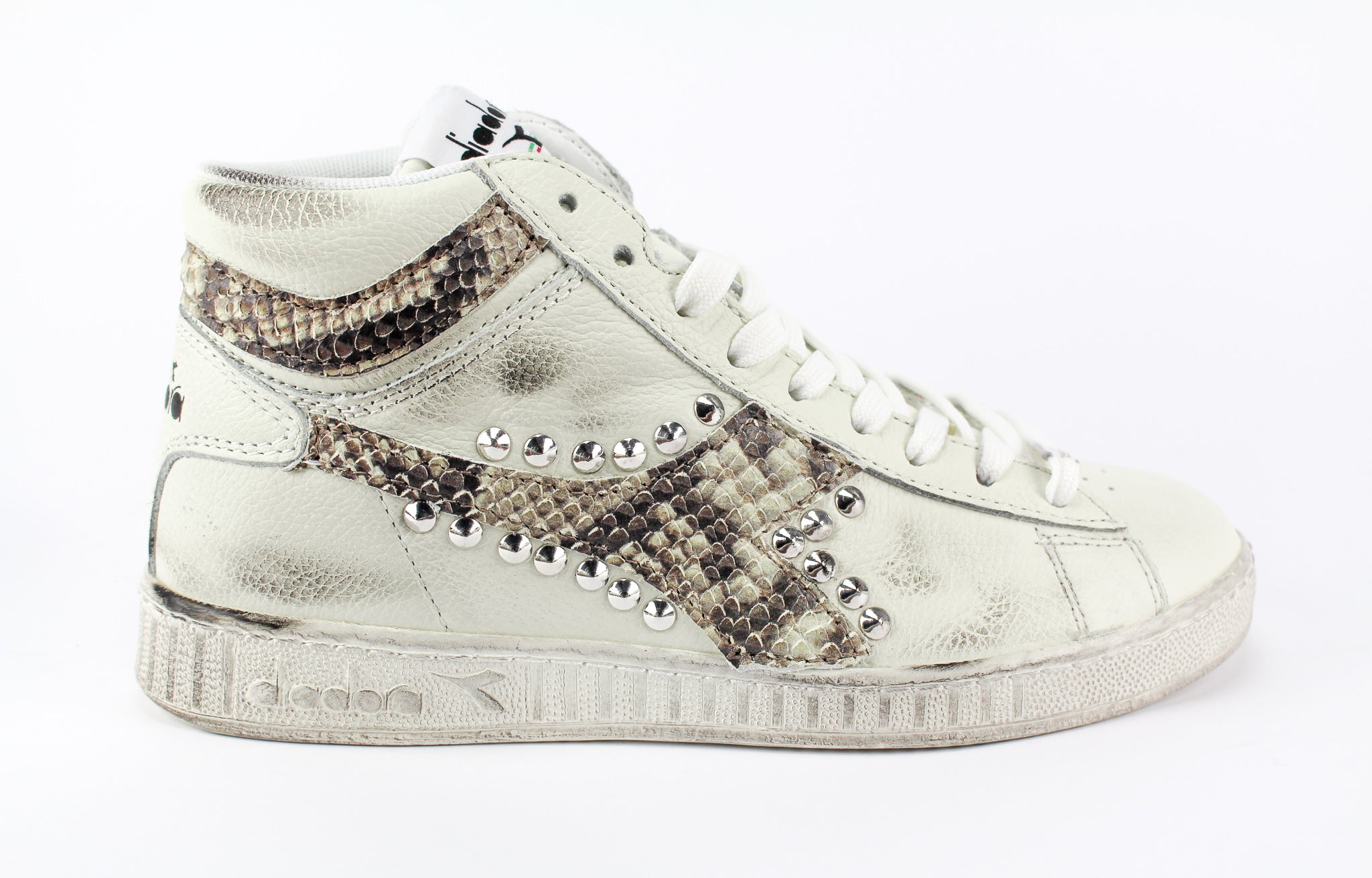 Diadora Game L High Waxed Personalizzate Pitone & Borchie