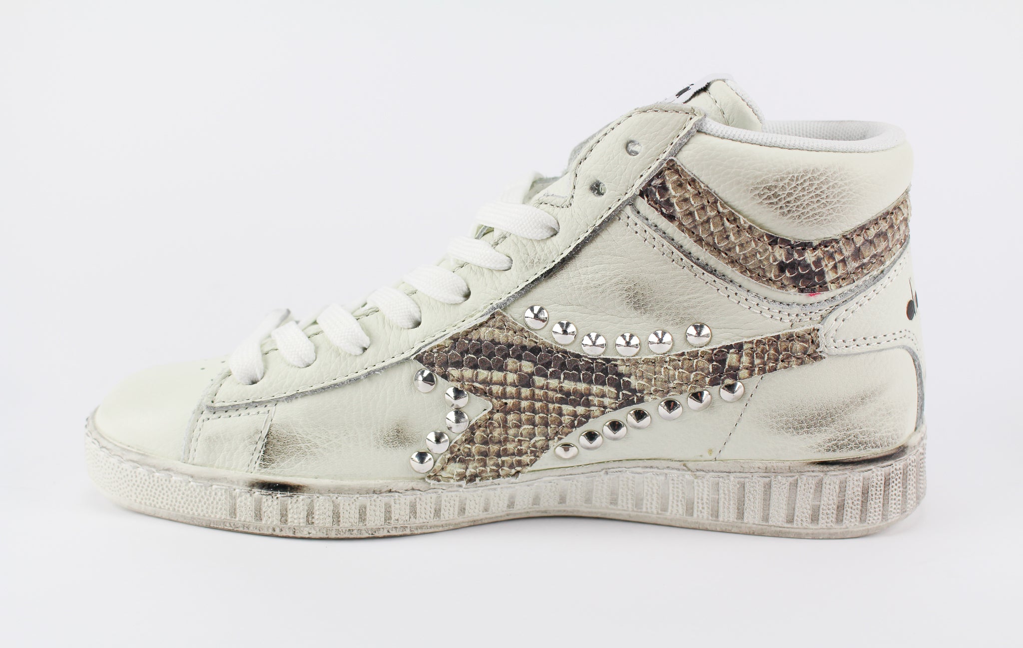 Diadora Game L High Waxed Personalizzate Pitone & Borchie