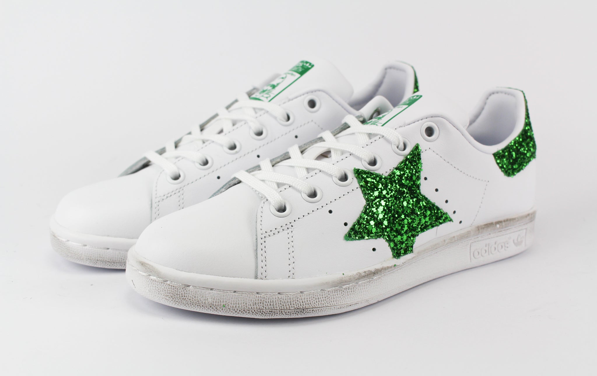 Adidas Stan Smith Personalizzate Stella Glitter Verde