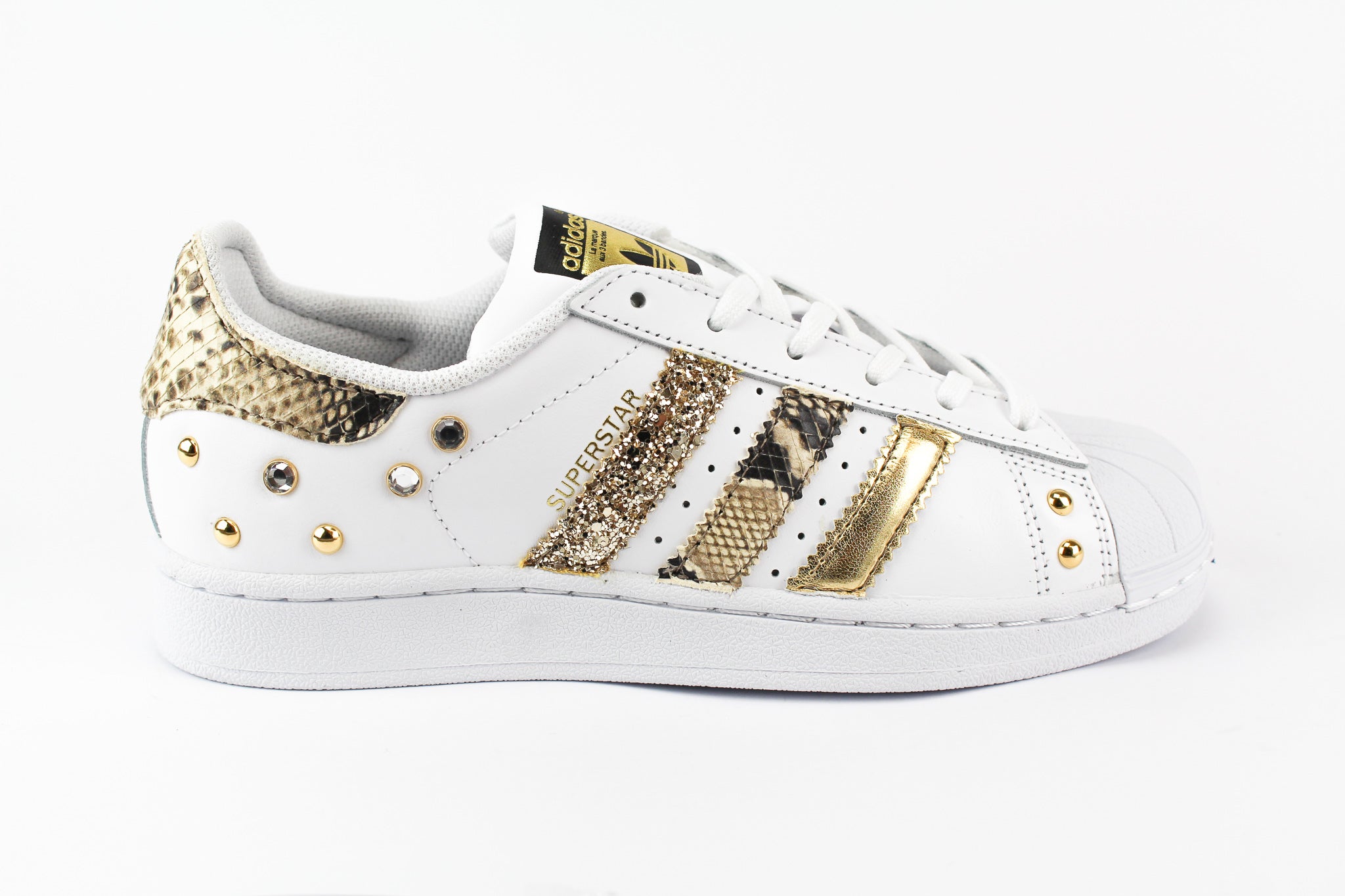 Adidas Superstar Personalizzate Pitonate Glitter & Borchie