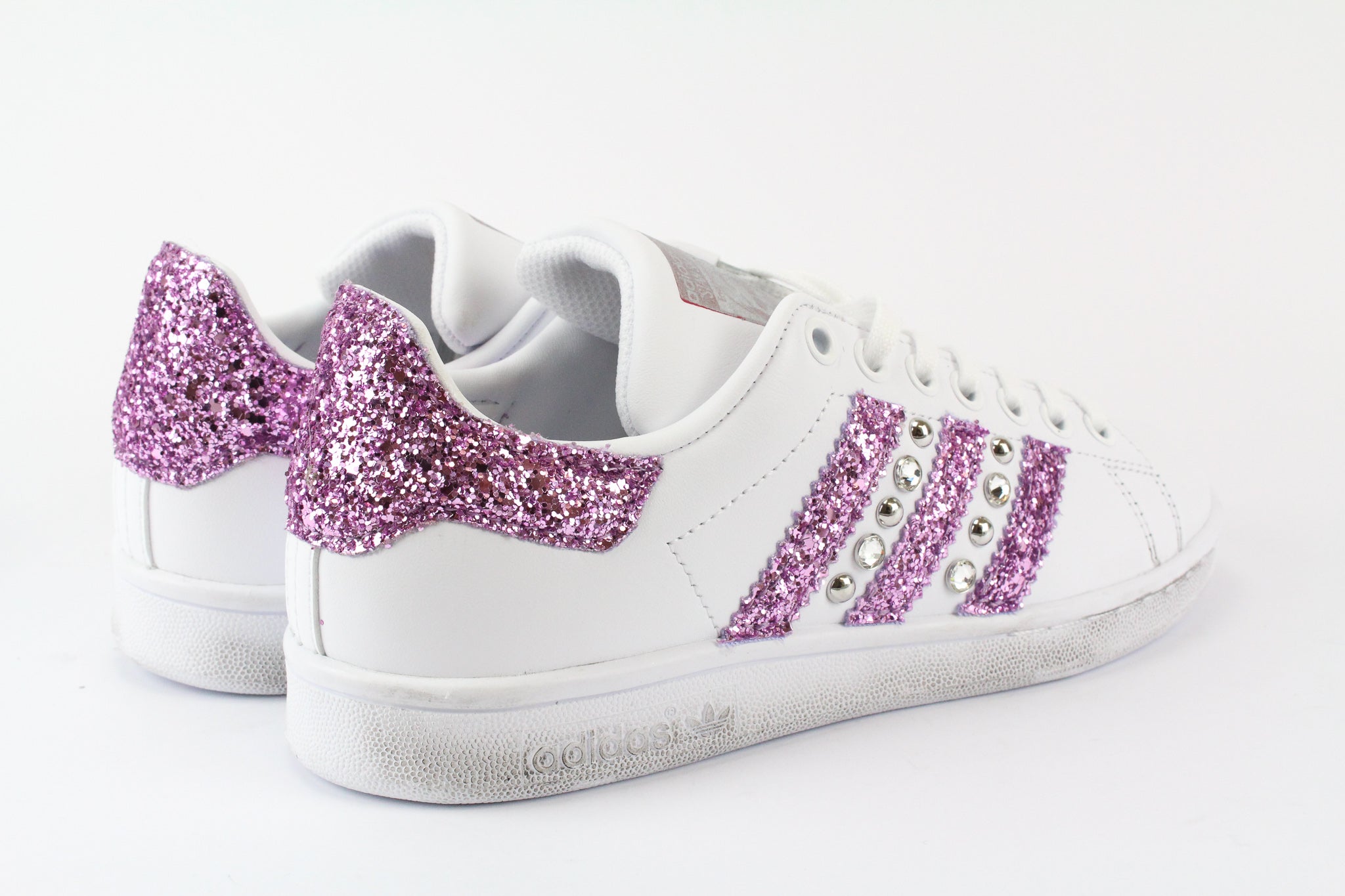 Adidas Stan Smith Personalizzate Glitter Glicine & Strass