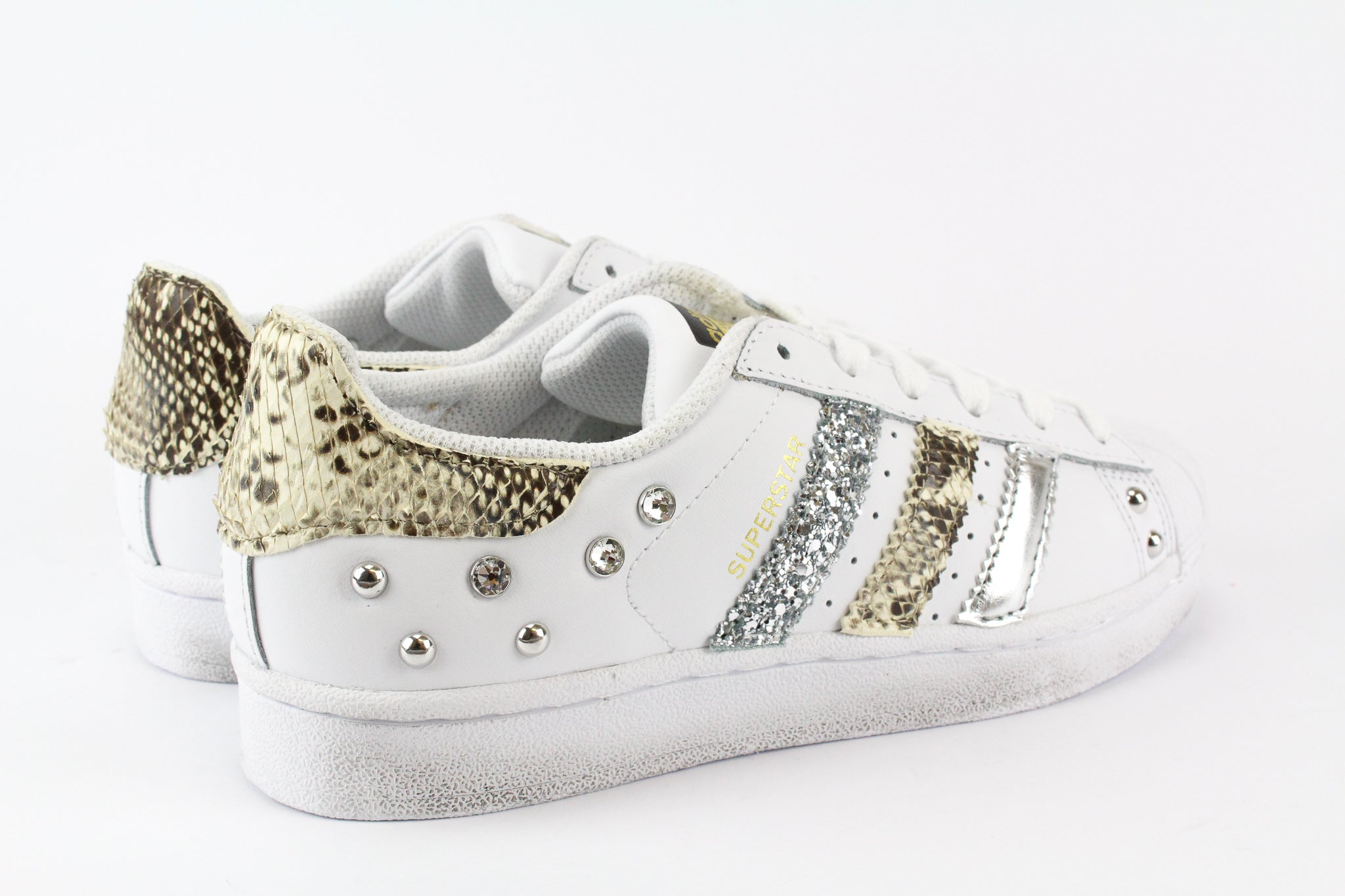 Adidas Superstar Personalizzate Pitonate Glitter & Borchie