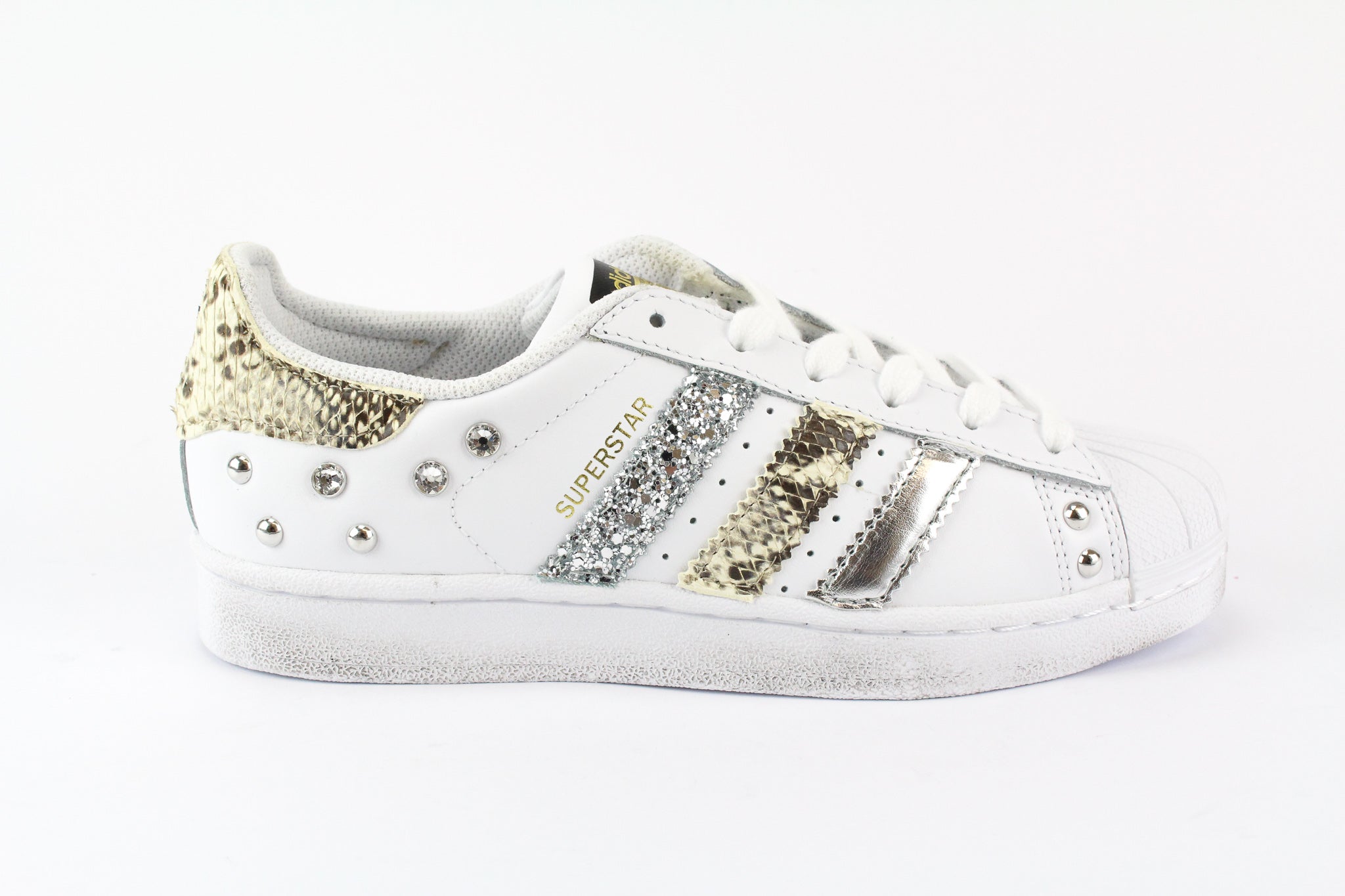 Adidas Superstar Personalizzate Pitonate Glitter & Borchie