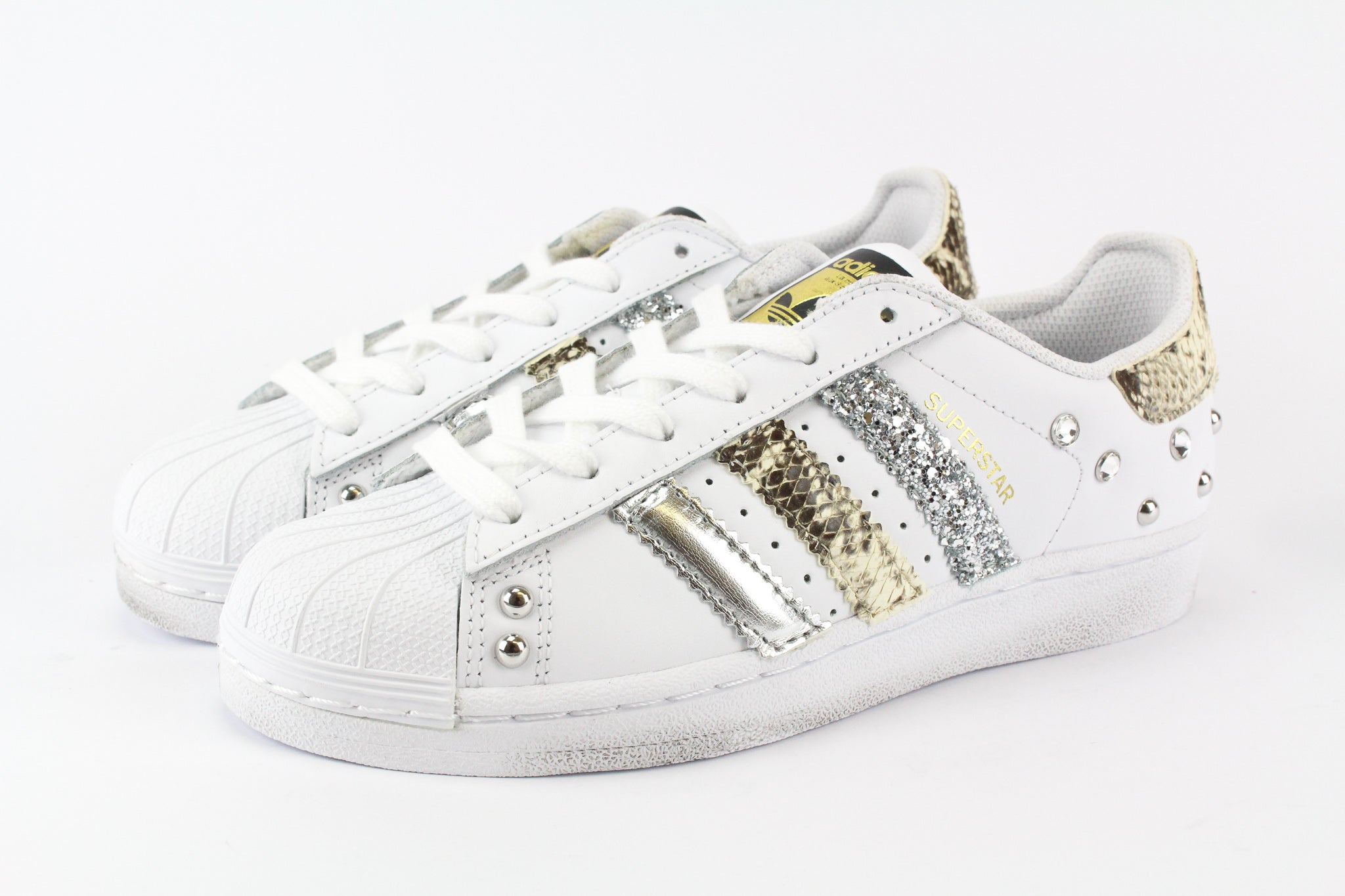 Adidas Superstar Personalizzate Pitonate Glitter & Borchie