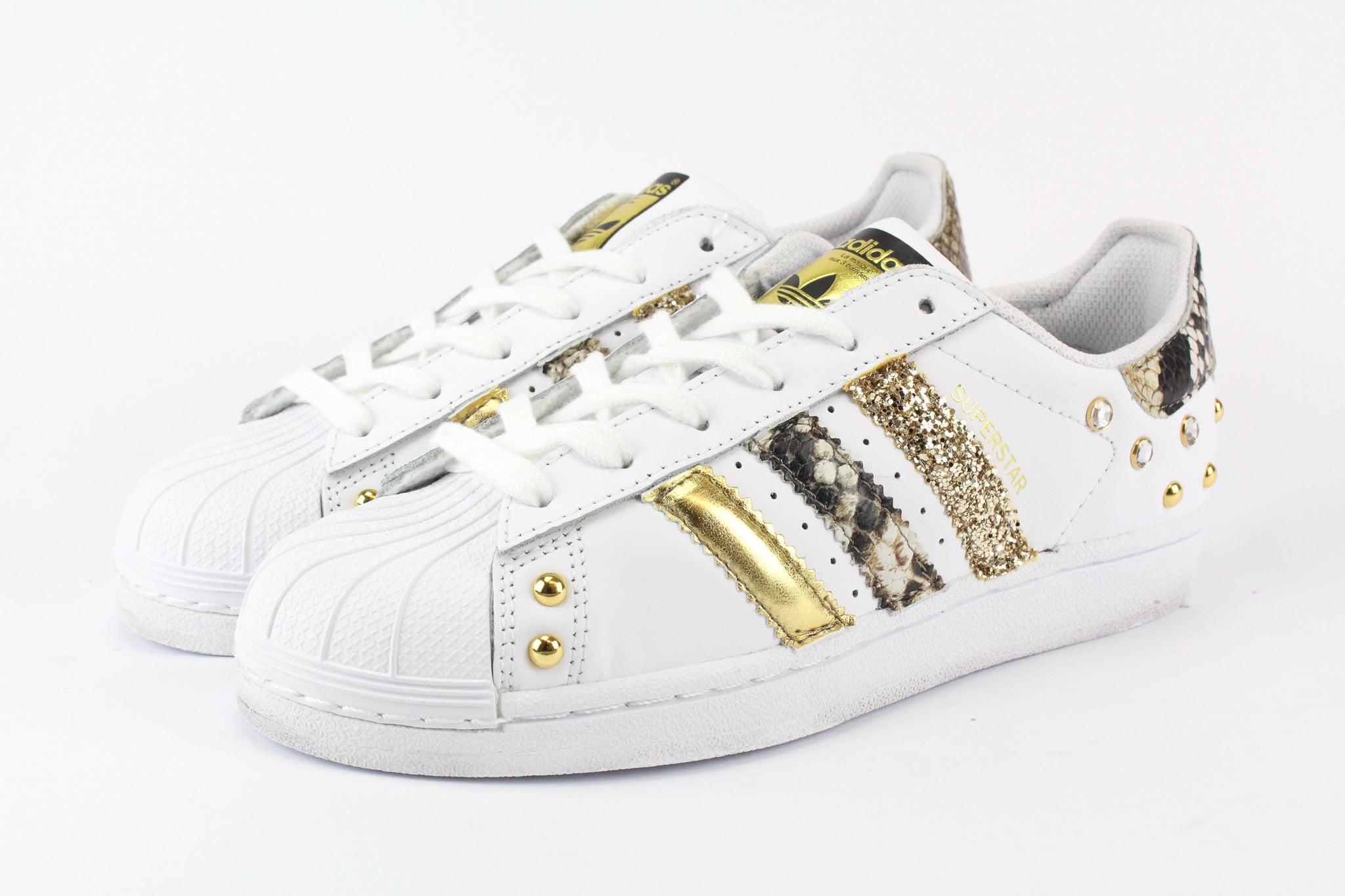 Adidas Superstar Personalizzate Pitonate Glitter & Borchie