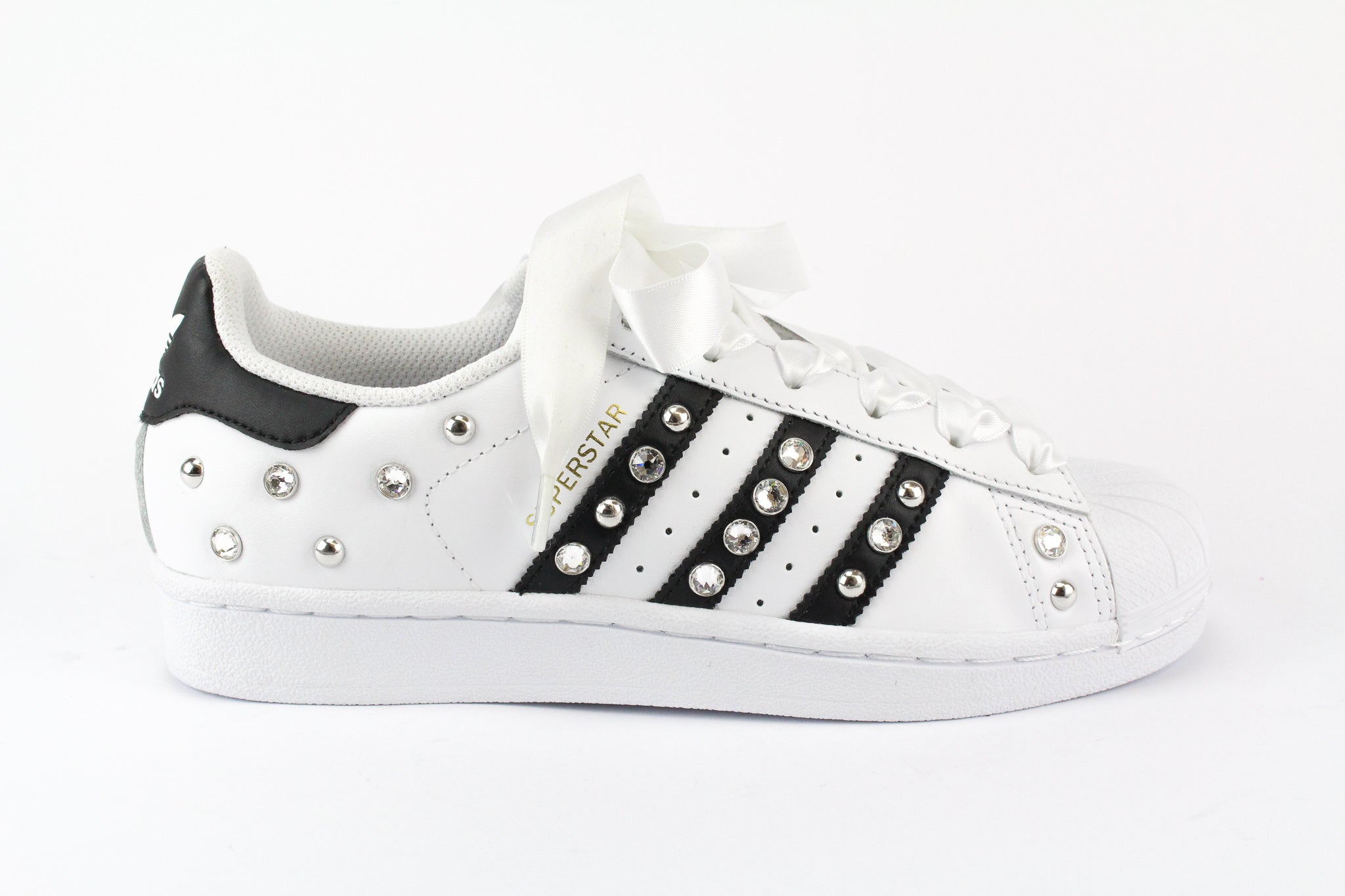 Adidas Superstar Personalizzate Strass & Lacci Raso