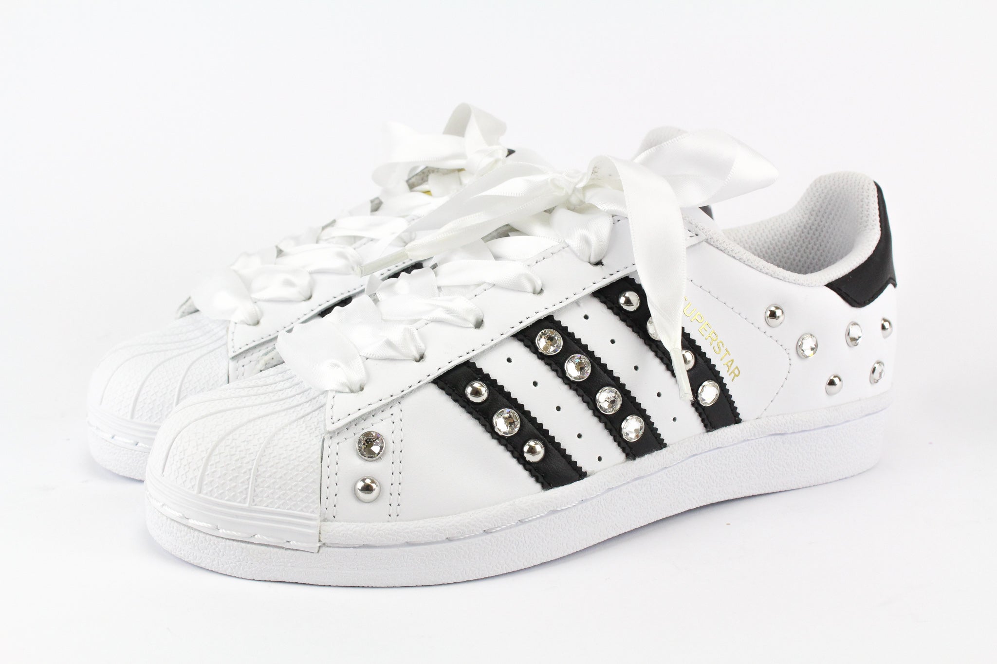 Adidas Superstar Personalizzate Strass & Lacci Raso