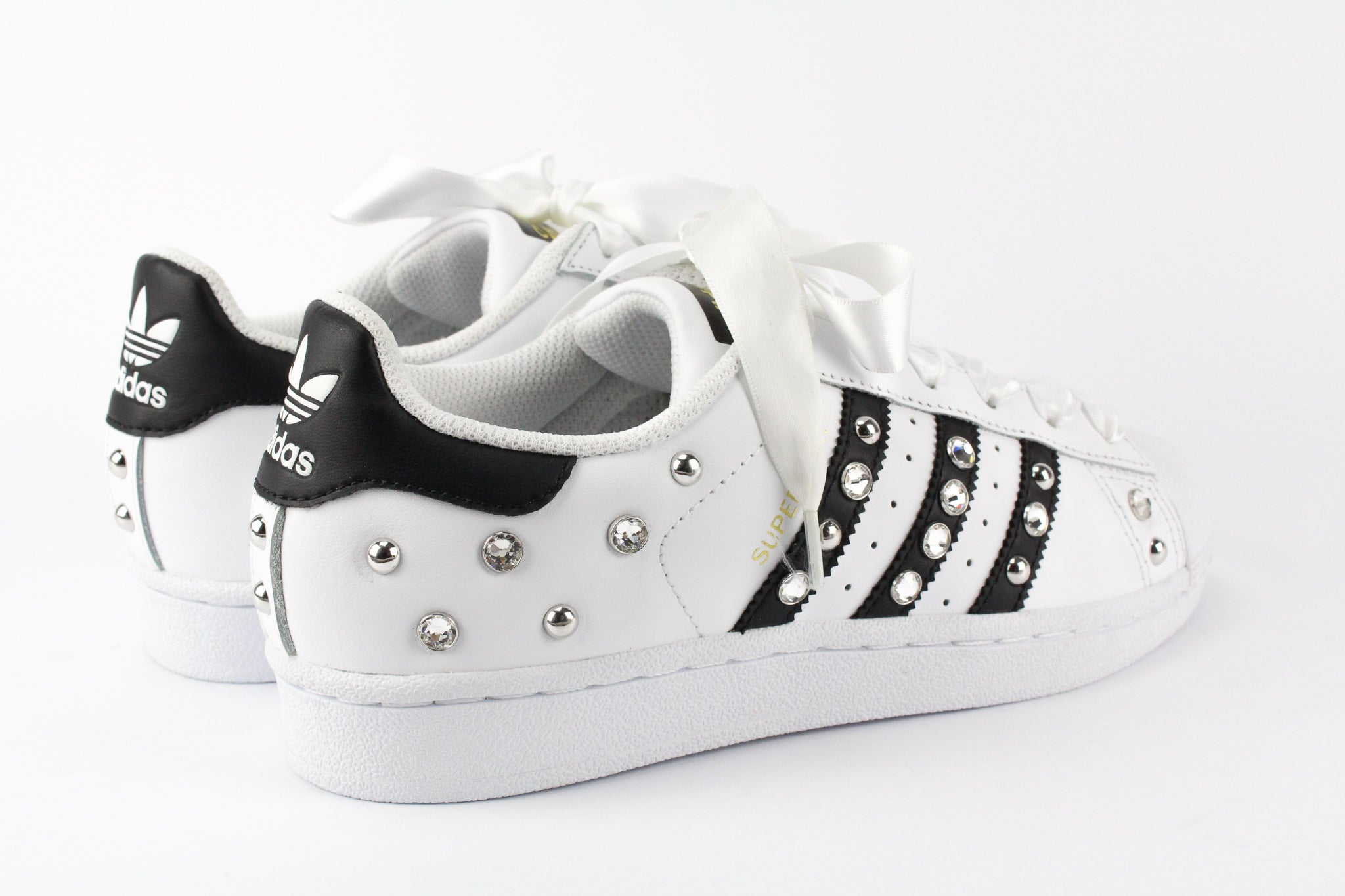 Adidas Superstar Personalizzate Strass & Lacci Raso