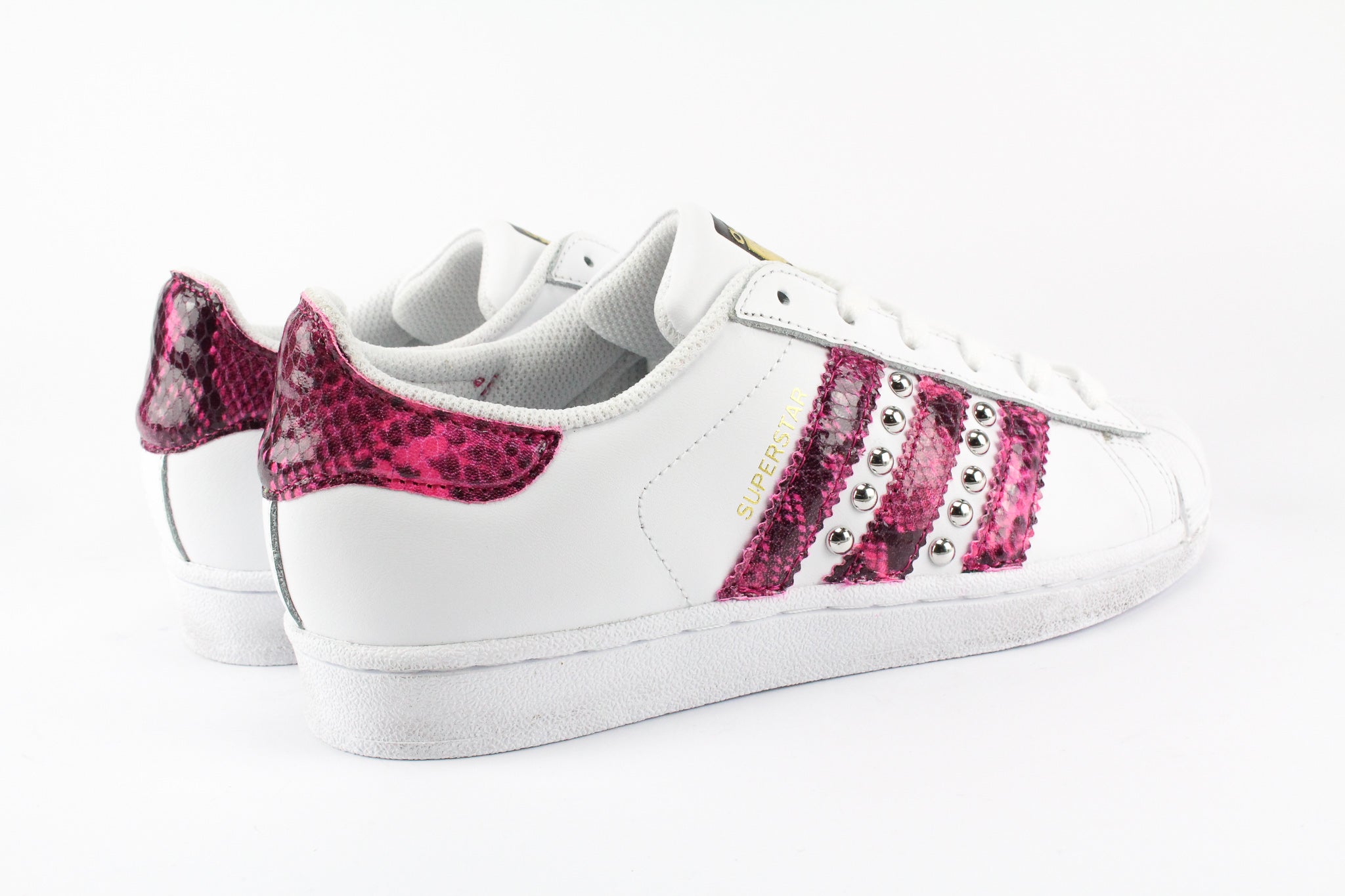 Adidas Superstar Personalizzate Pitone Rosa Fluo