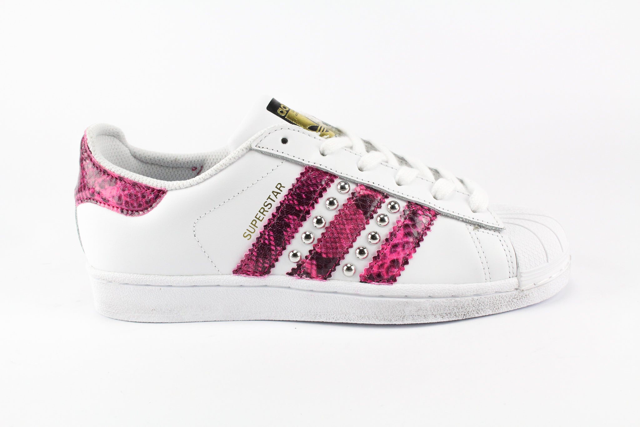 Adidas Superstar Personalizzate Pitone Rosa Fluo