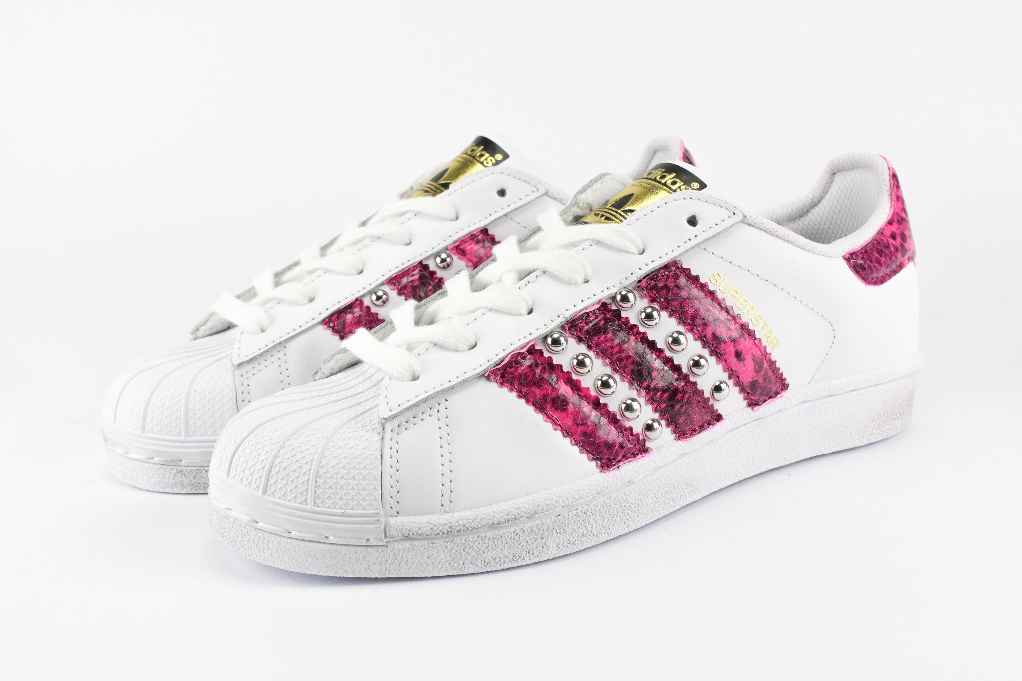 Adidas Superstar Personalizzate Pitone Rosa Fluo
