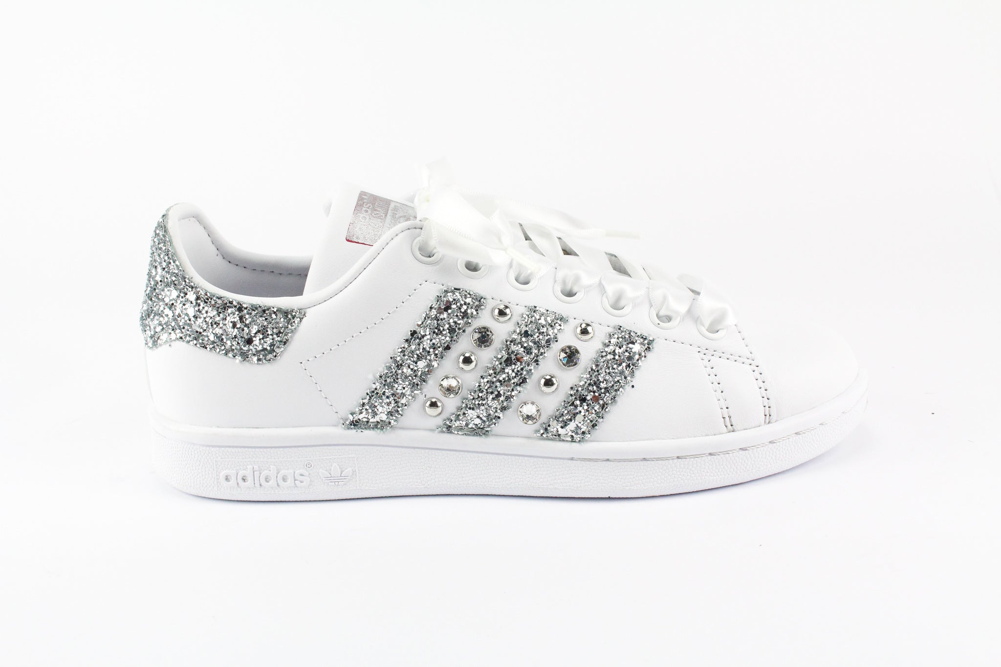 Adidas Stan Smith Personalizzate Strass Glitter & Lacci Raso