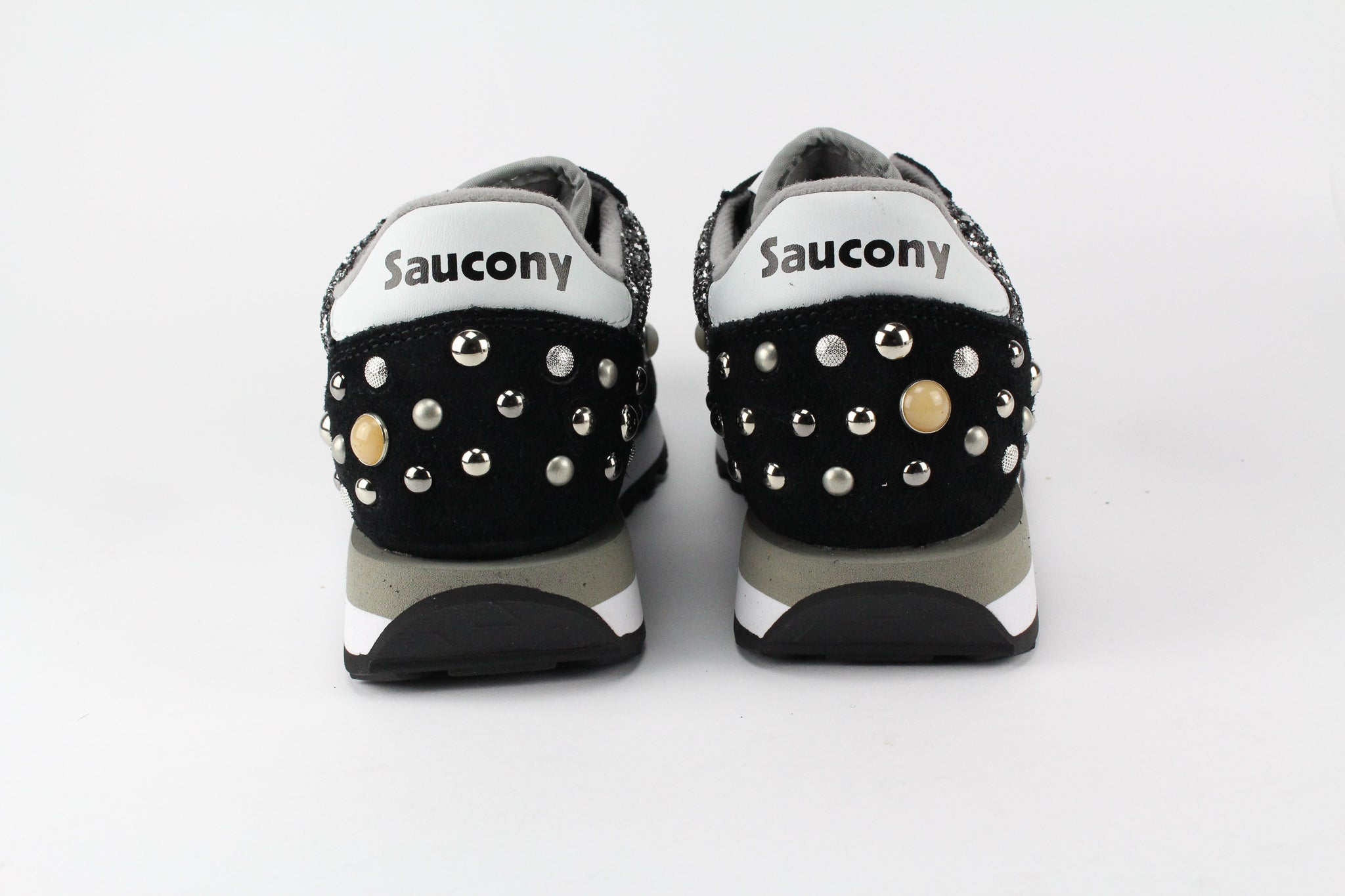 Saucony Jazz Black Total Black Silver Glitter & Borchie