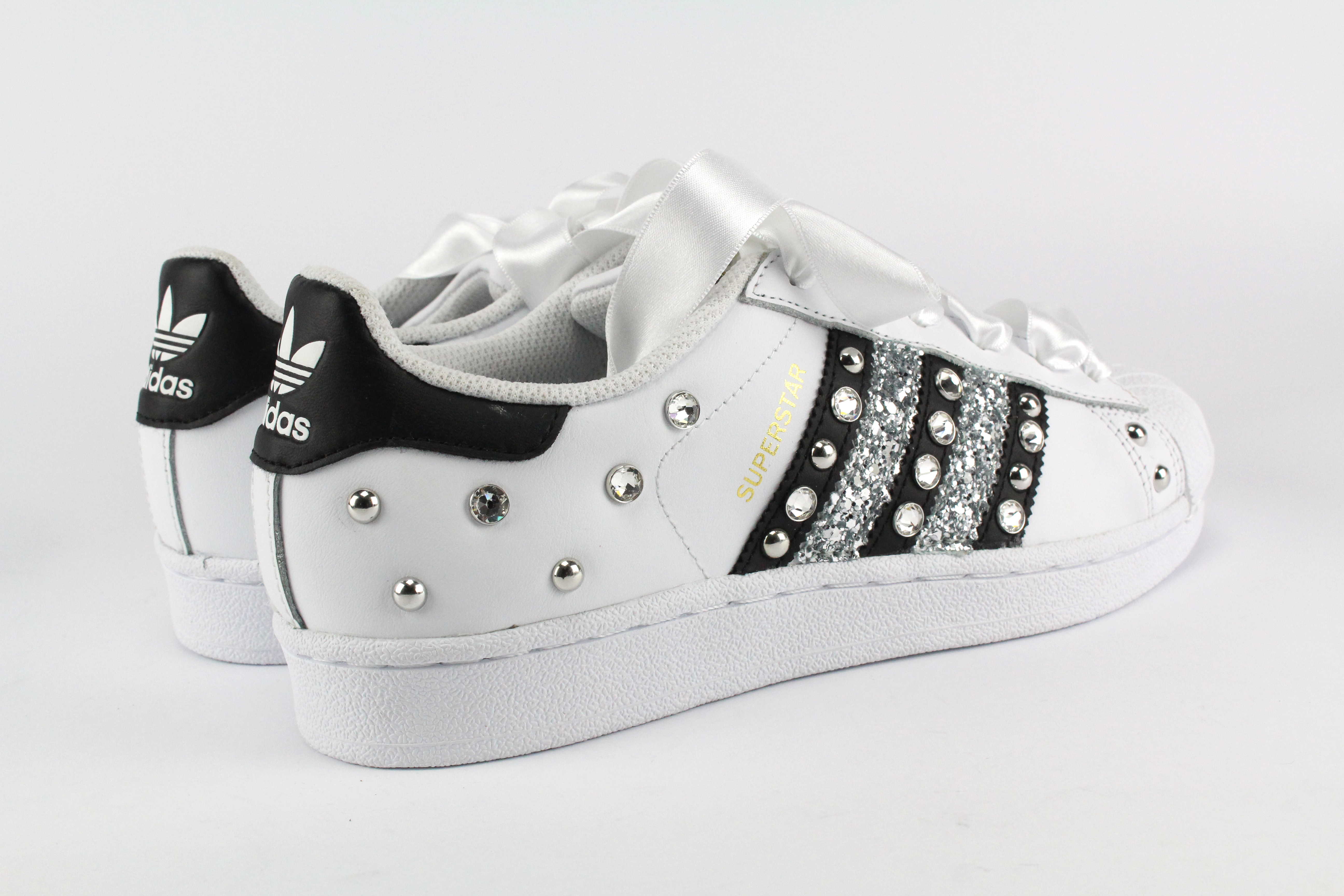 Adidas Superstar Strass Glitter & Lacci Raso