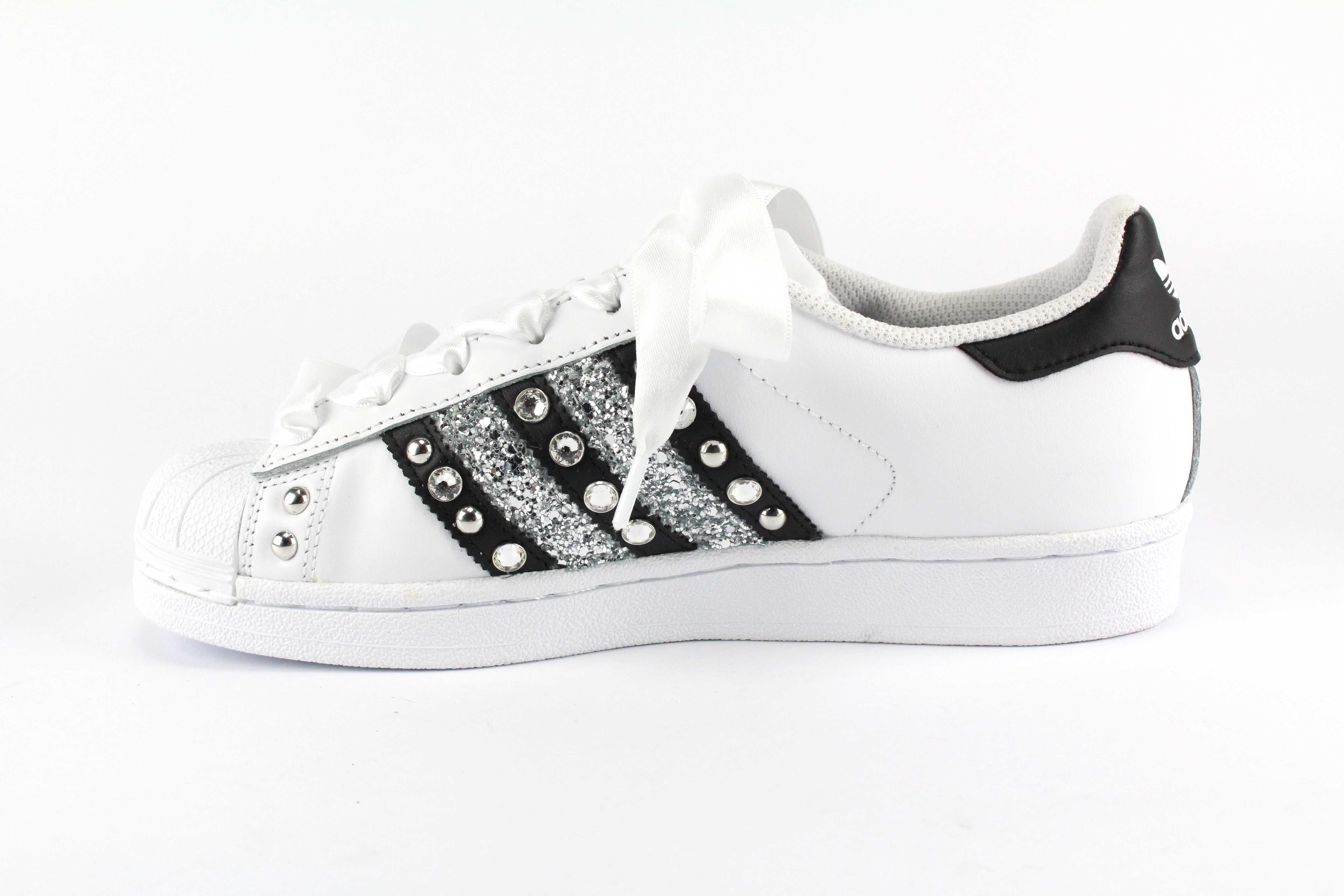 Adidas Superstar Strass Glitter & Lacci Raso