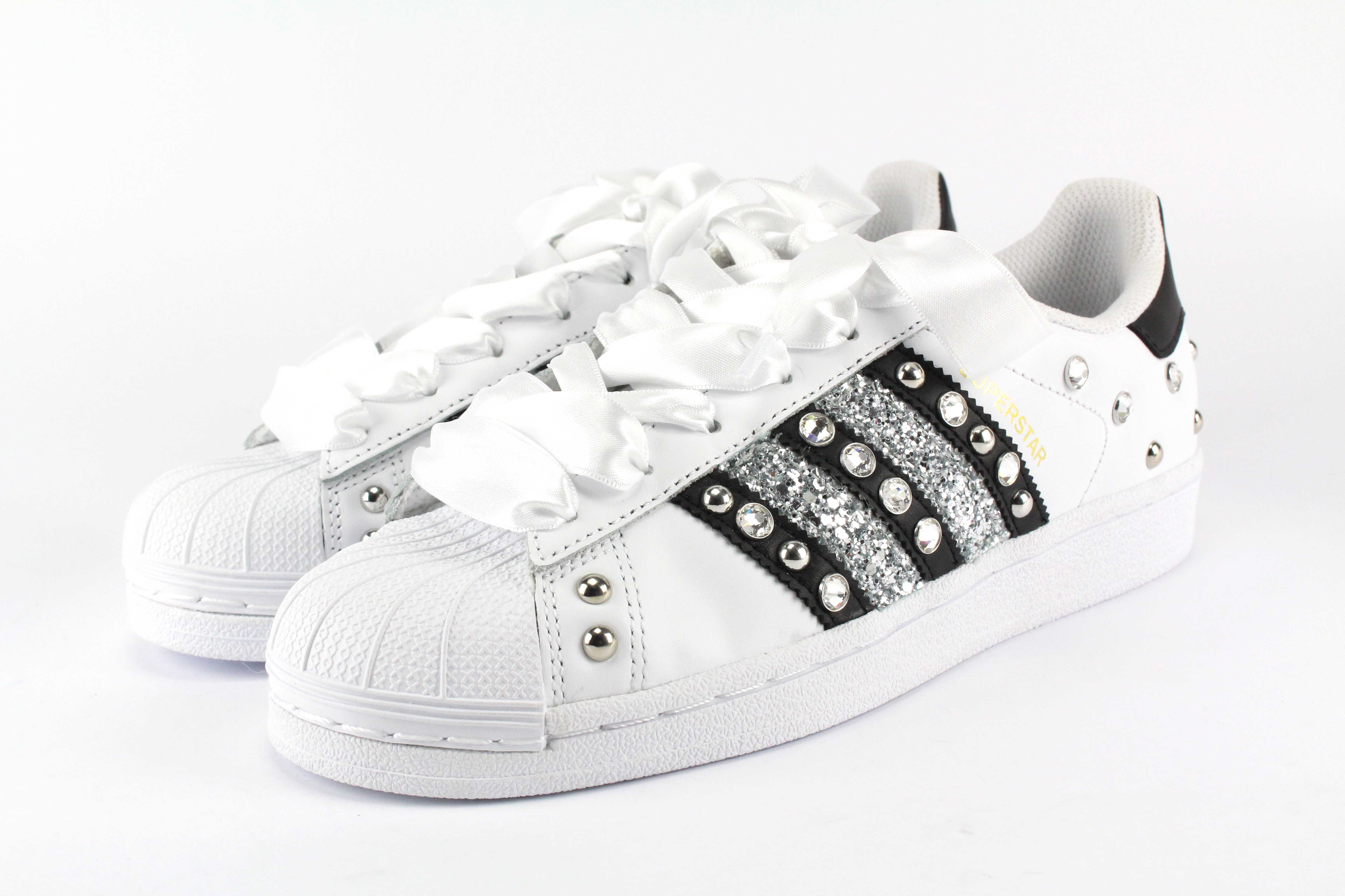 Adidas Superstar Strass Glitter & Lacci Raso