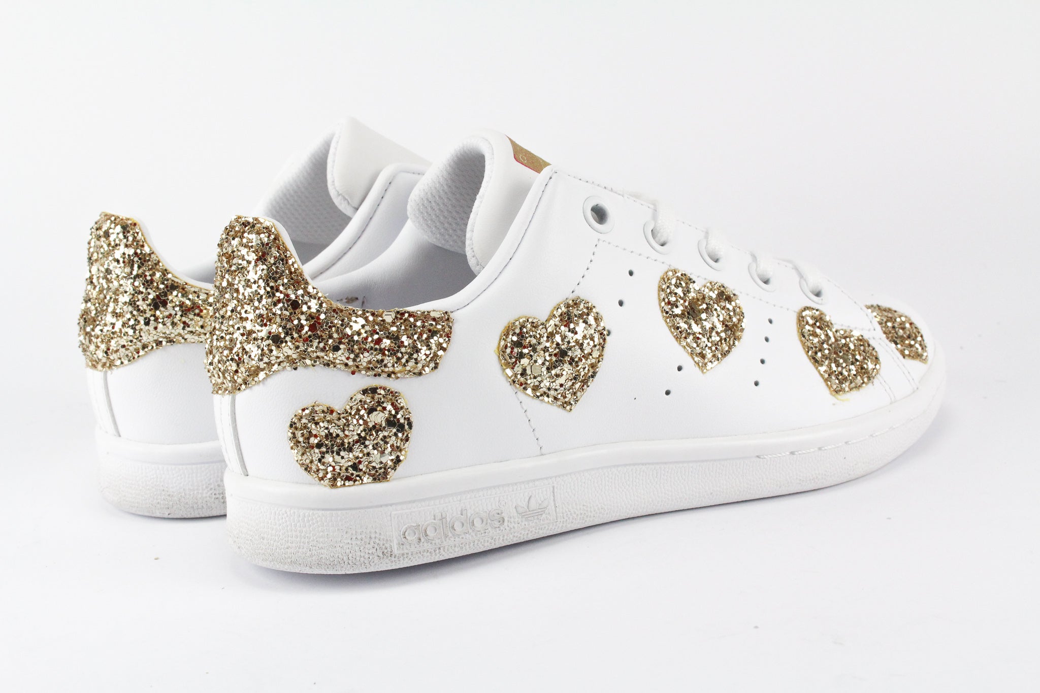 Adidas Stan Smith Personalizzate Cuori Gold Glitter