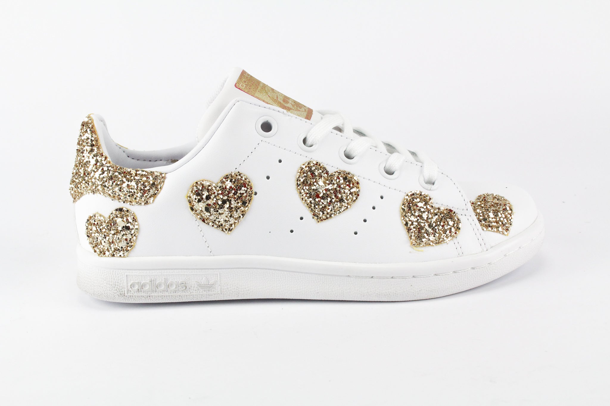 Adidas Stan Smith Personalizzate Cuori Gold Glitter