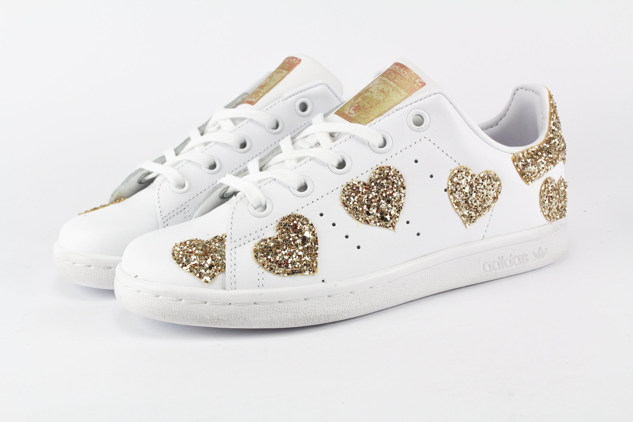 Adidas Stan Smith Personalizzate Cuori Gold Glitter