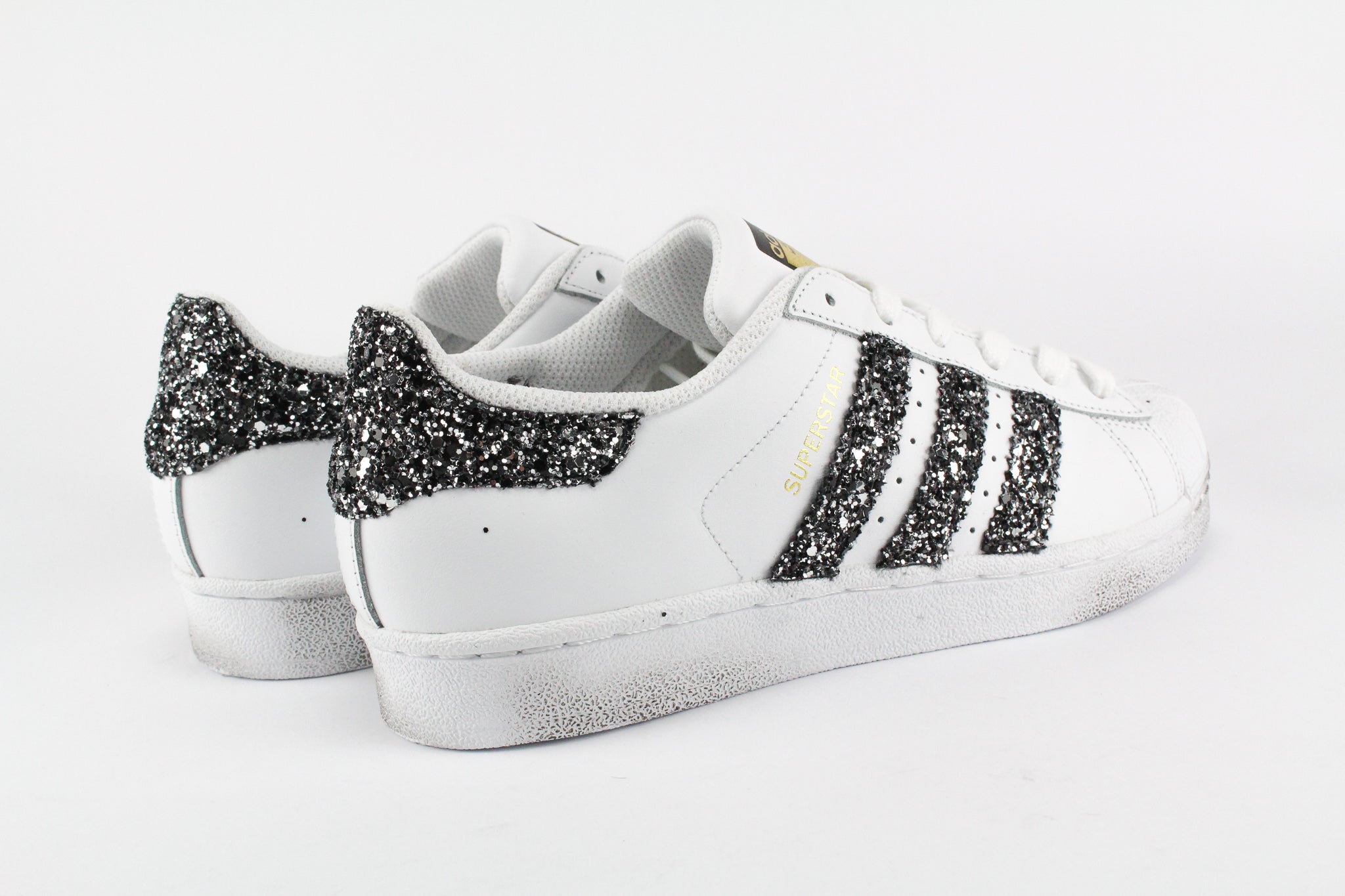 Adidas Superstar Personalizzate Black Silver Glitter