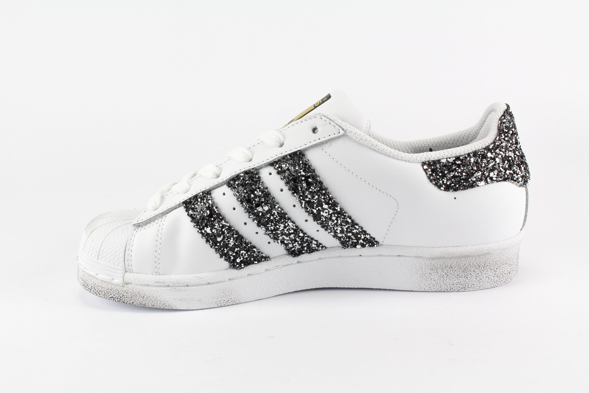 Adidas Superstar Personalizzate Black Silver Glitter