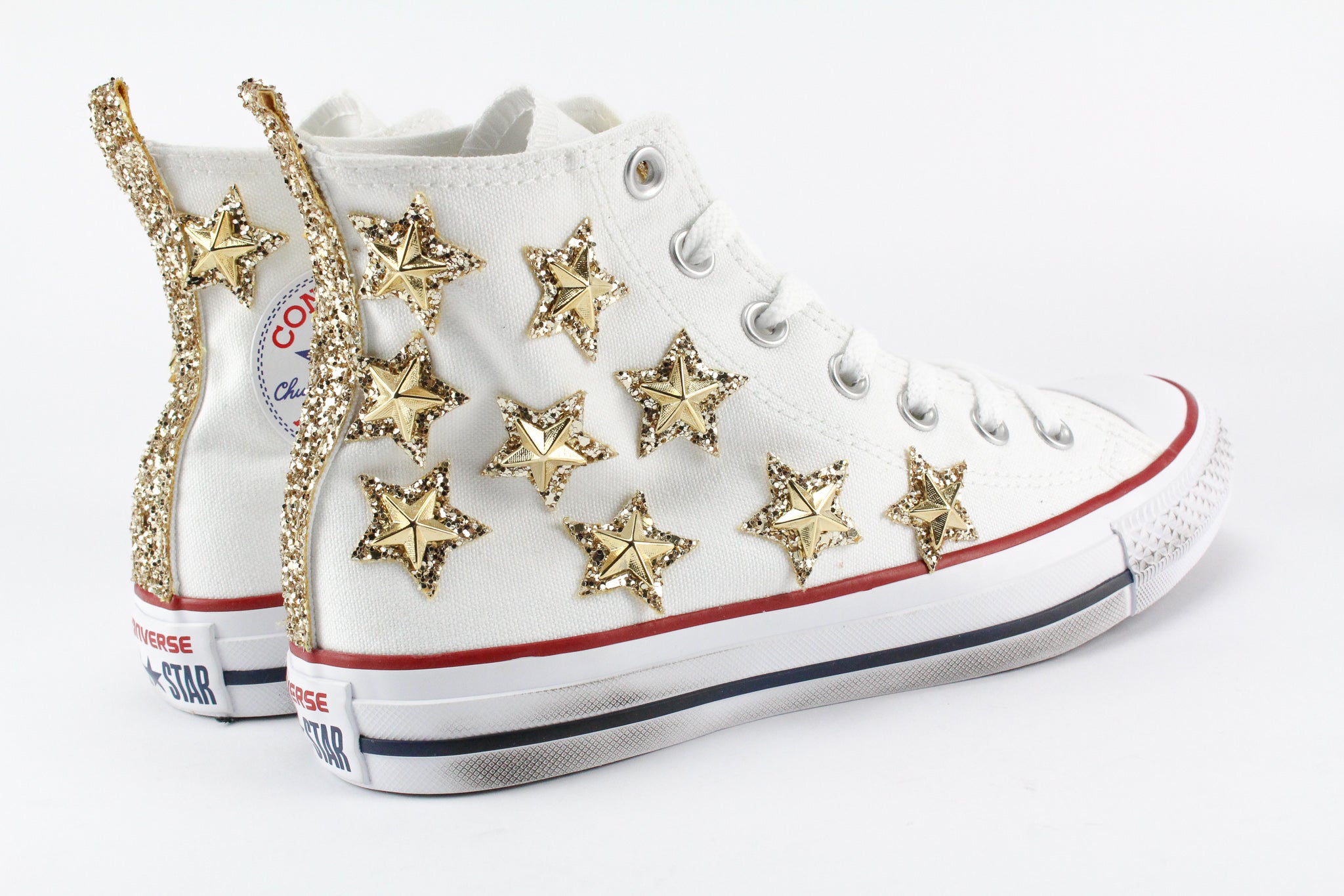 Converse All Star White Stelle Gold Glitter