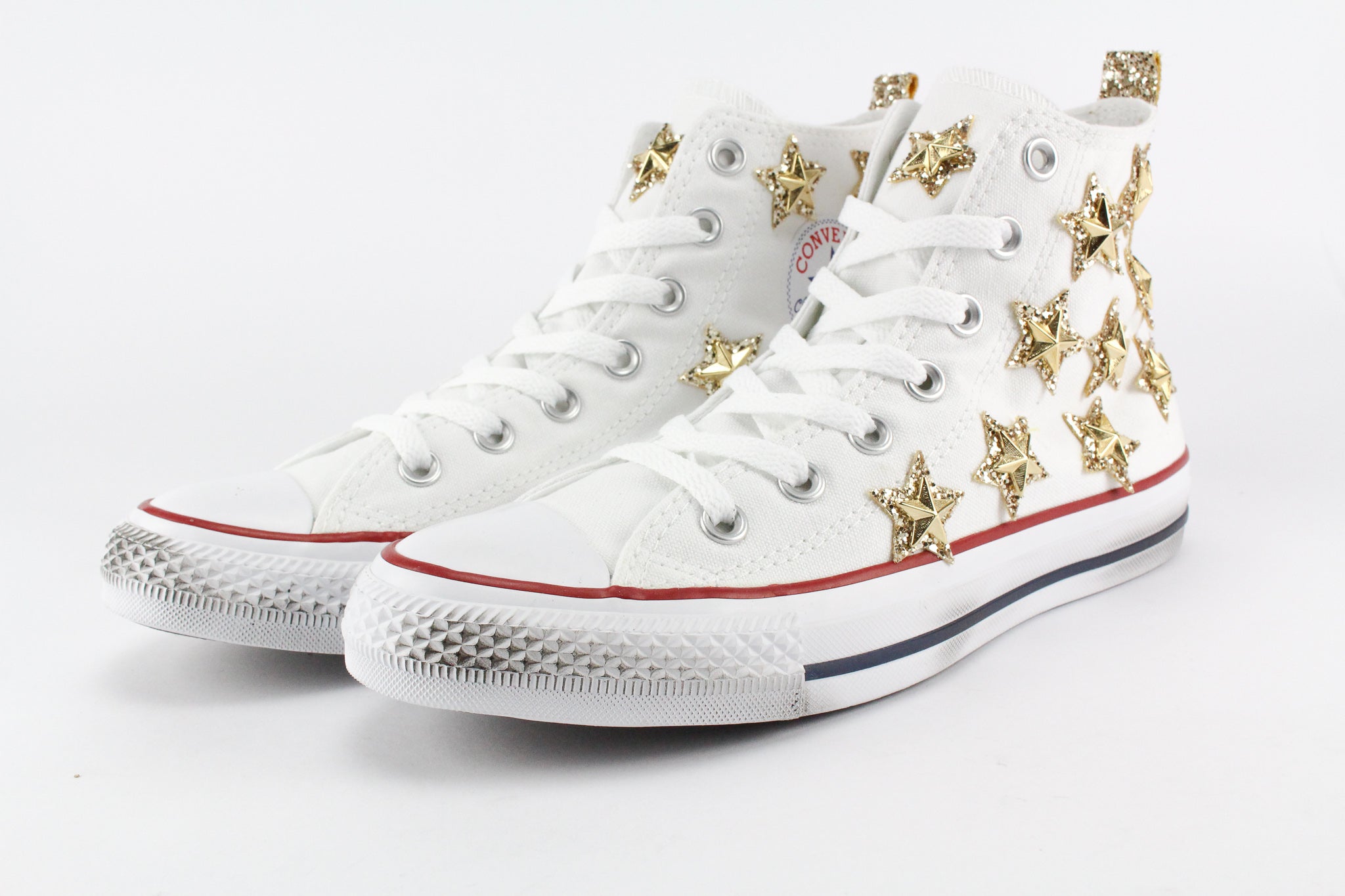 Converse All Star White Stelle Gold Glitter