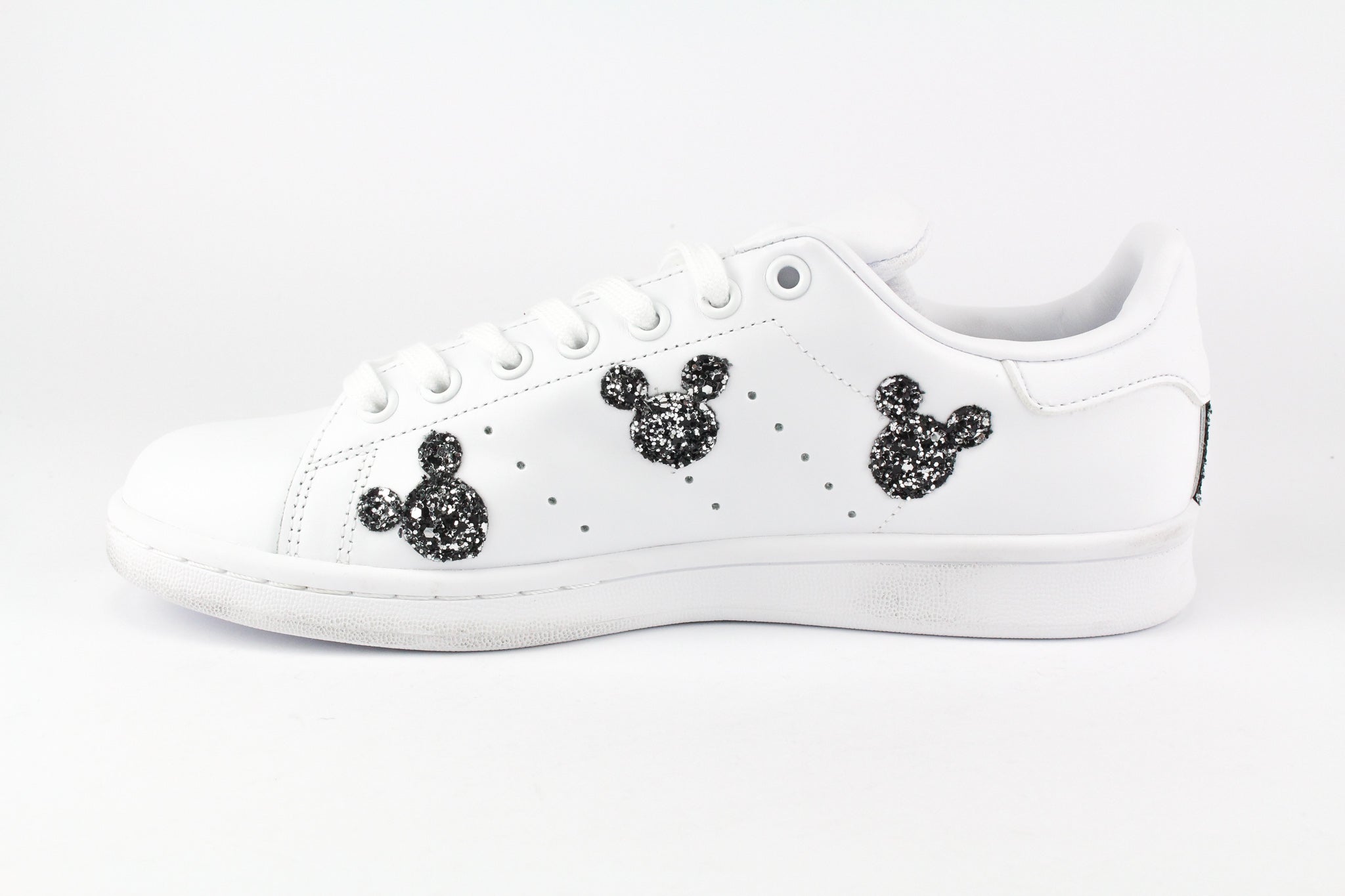 Adidas Stan Smith Topolini Black Silver Glitter & Borchie
