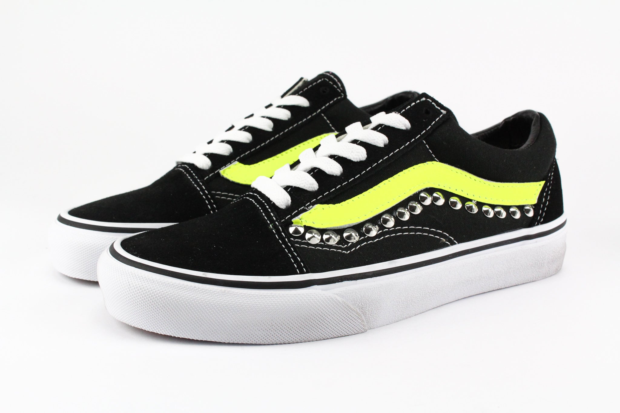 Vans Old Skool Personalizzate Yellow Fluo & Borchie