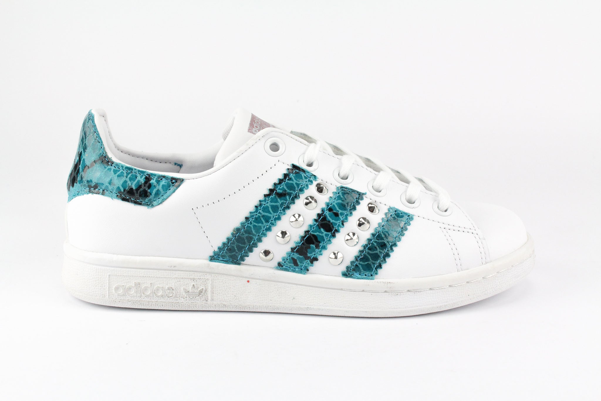 Adidas Stan Smith Personalizzate Pitone Azzurro & Borchie
