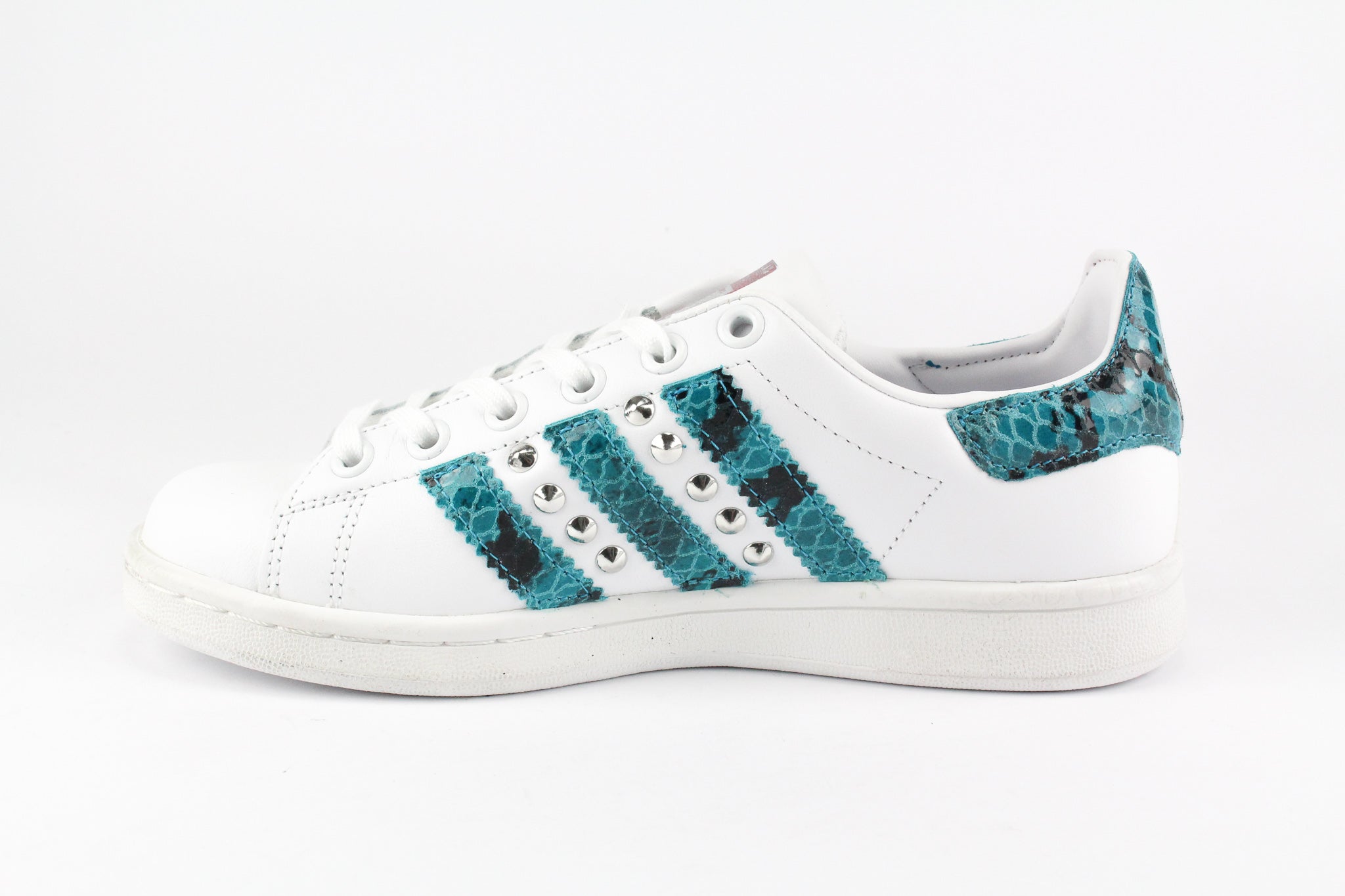 Adidas Stan Smith Personalizzate Pitone Azzurro & Borchie