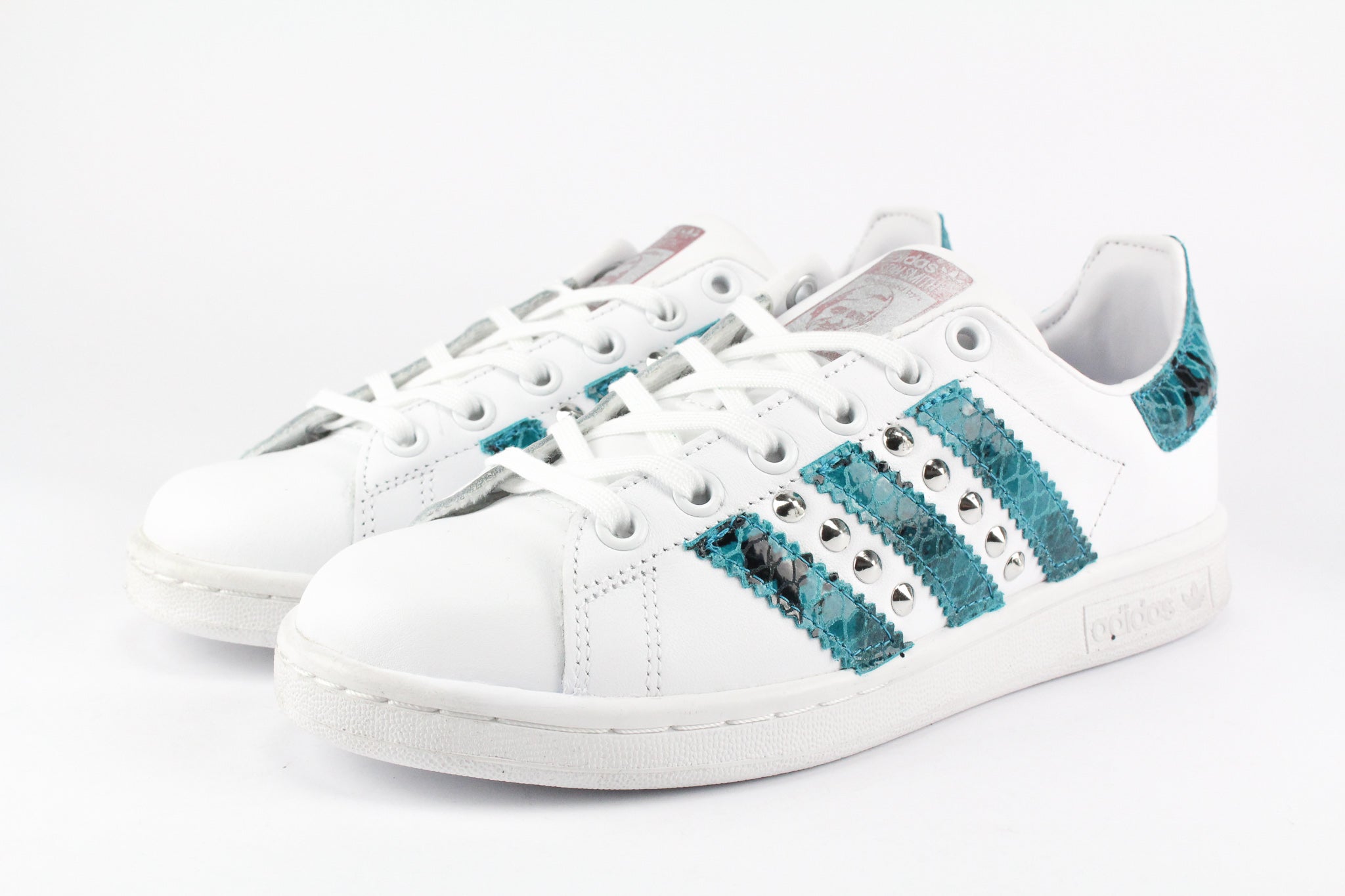 Adidas Stan Smith Personalizzate Pitone Azzurro & Borchie