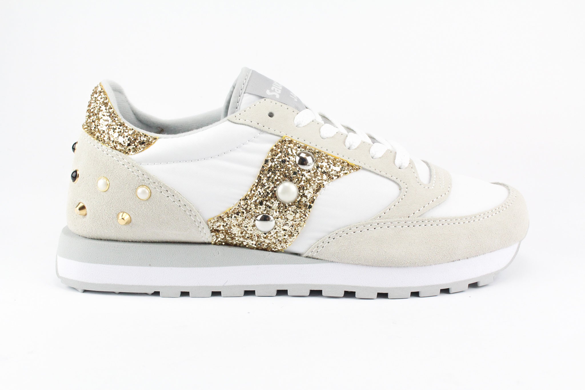 Saucony Jazz White Gold Glitter & Perle