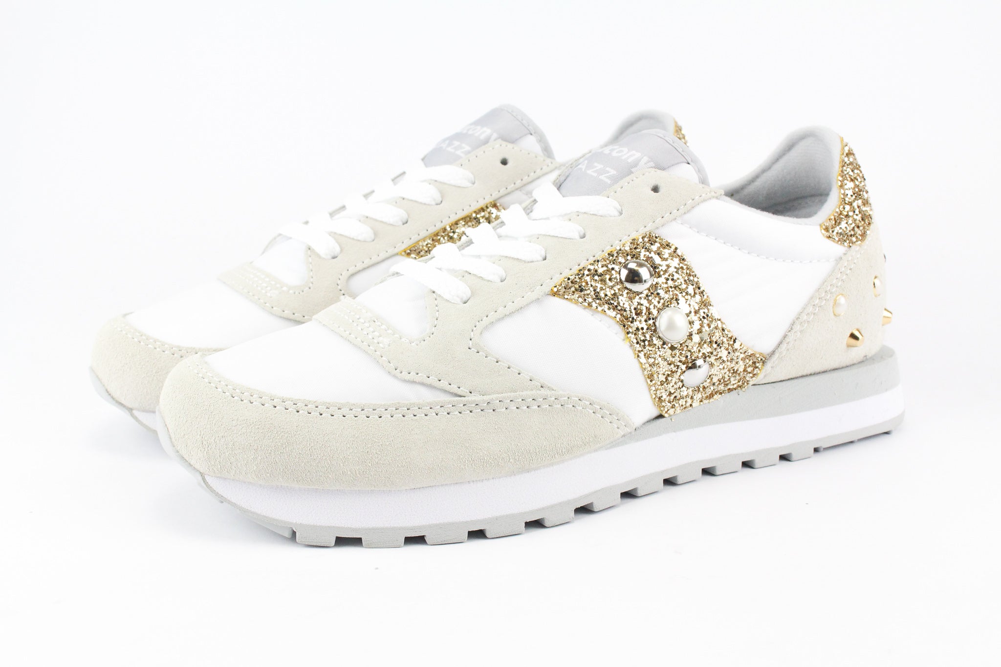 Saucony Jazz White Gold Glitter & Perle