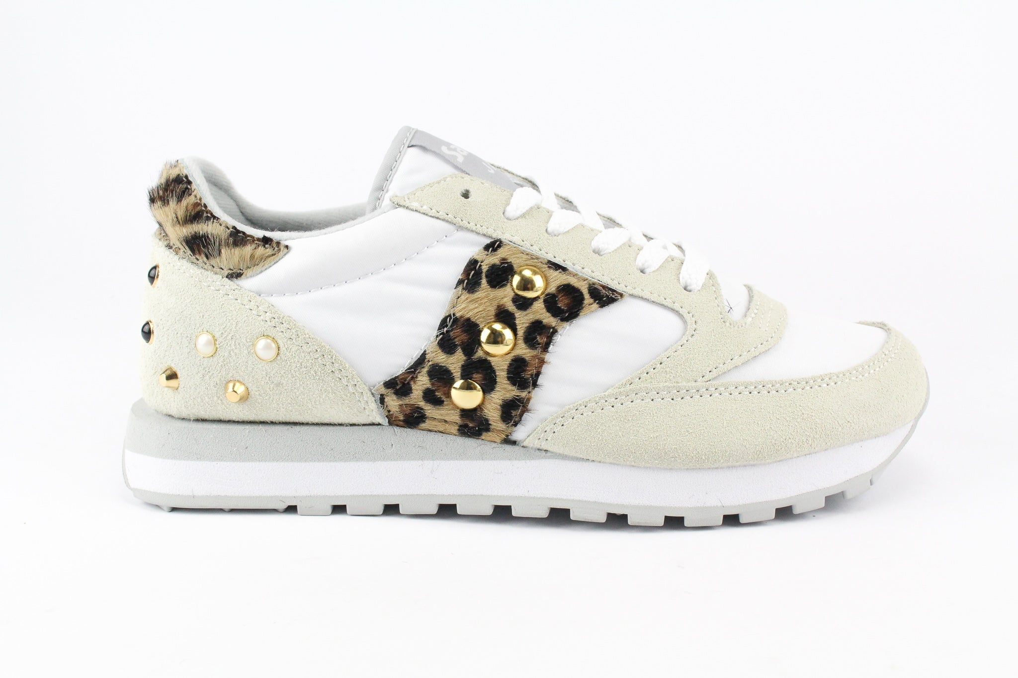 Saucony Jazz White Cavallino Maculato & Borchie