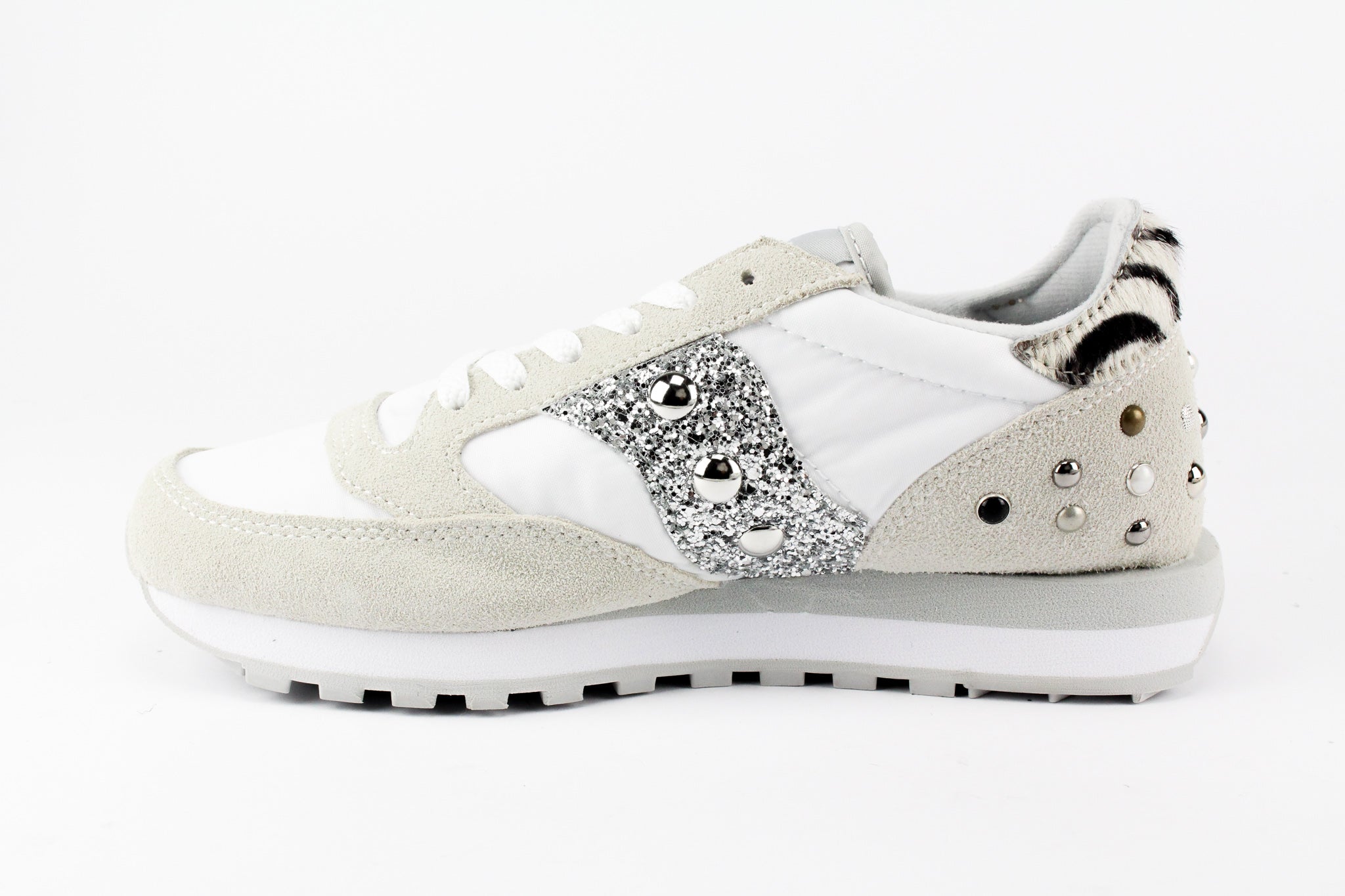 Saucony Jazz White Cavallino Zebrato Glitter & Borchie