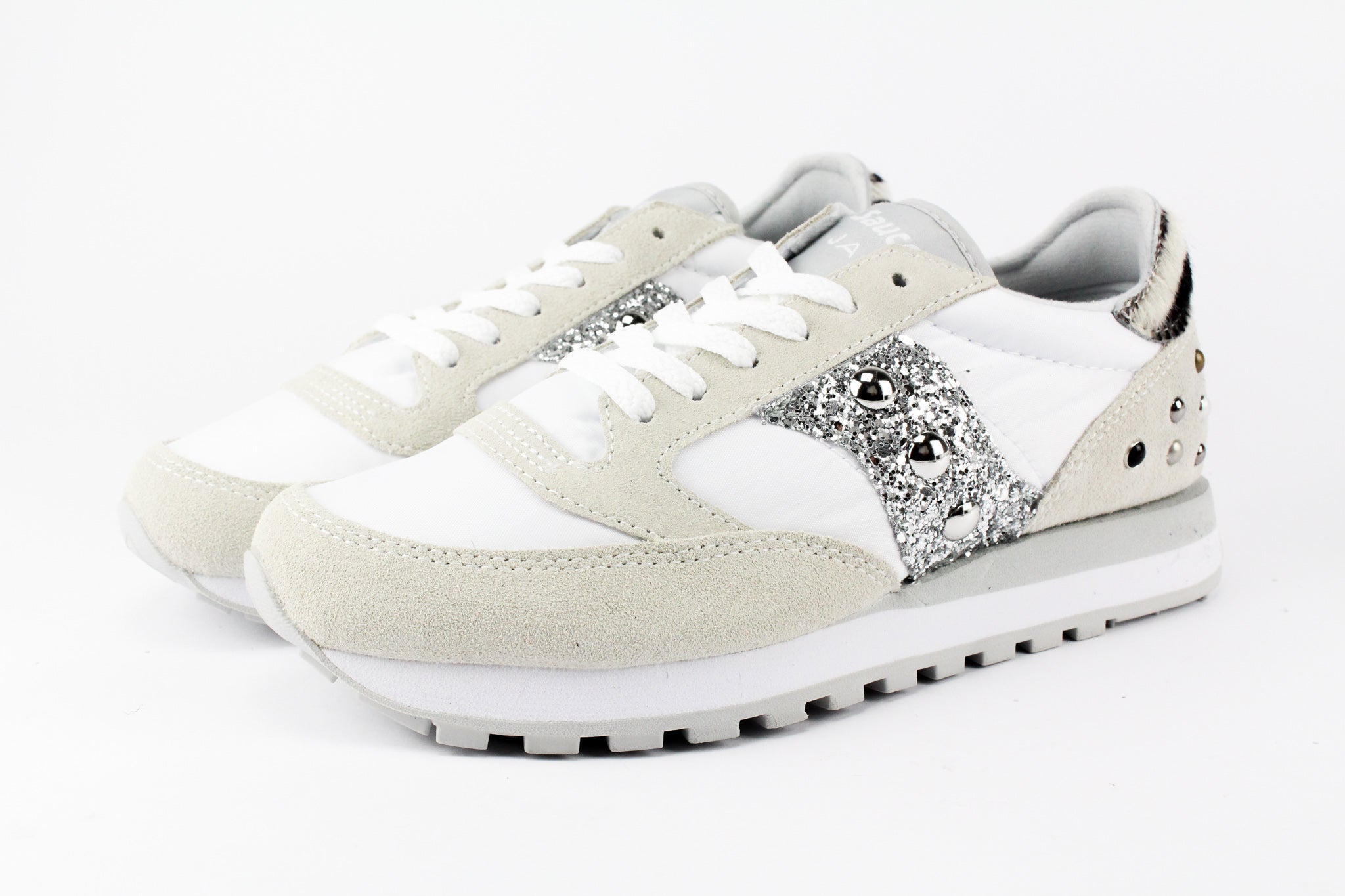 Saucony Jazz White Cavallino Zebrato Glitter & Borchie